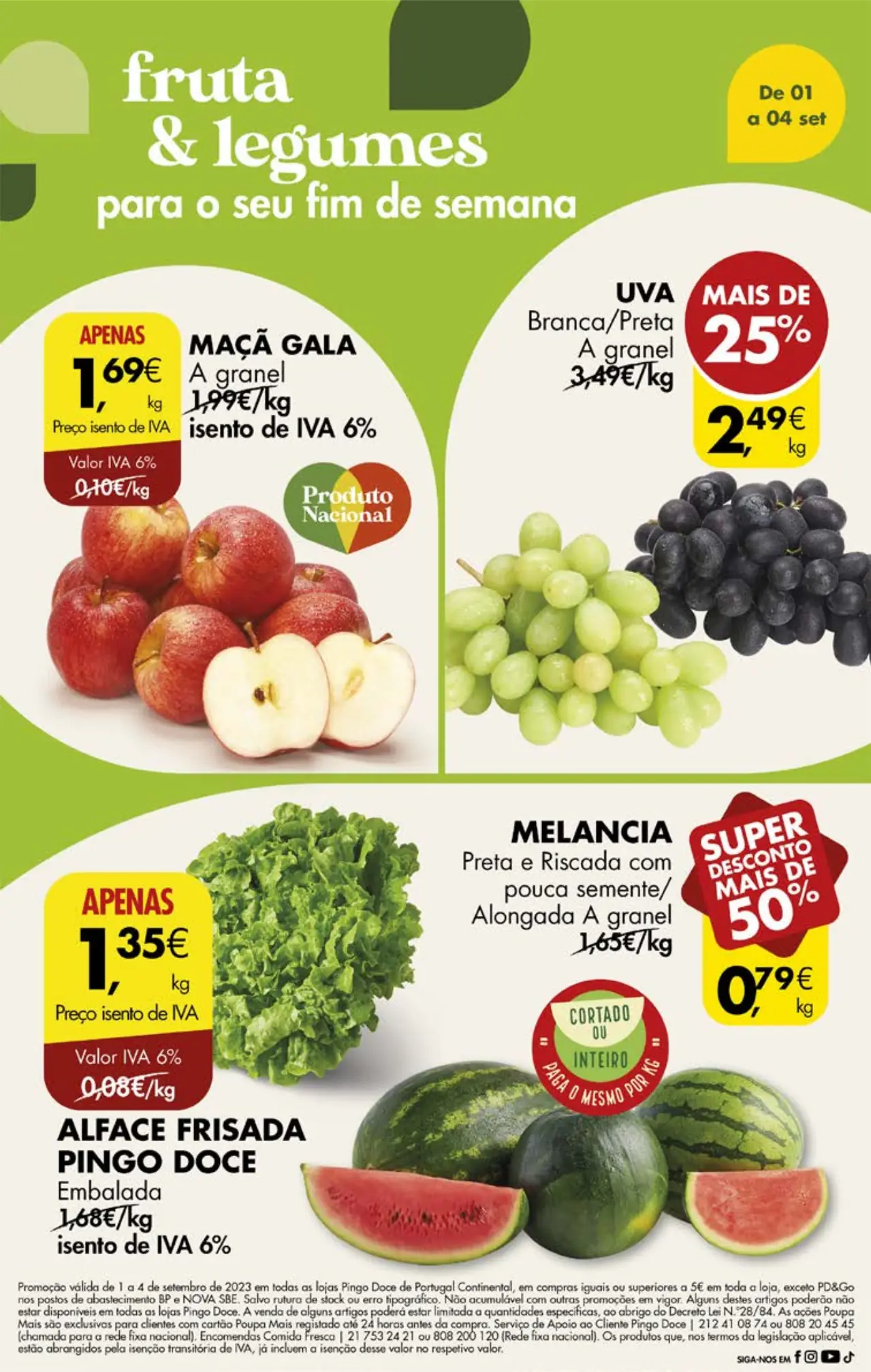 Antevis&atilde;o Folheto Pingo Doce fim-de-semana (1 a 4 setembro)