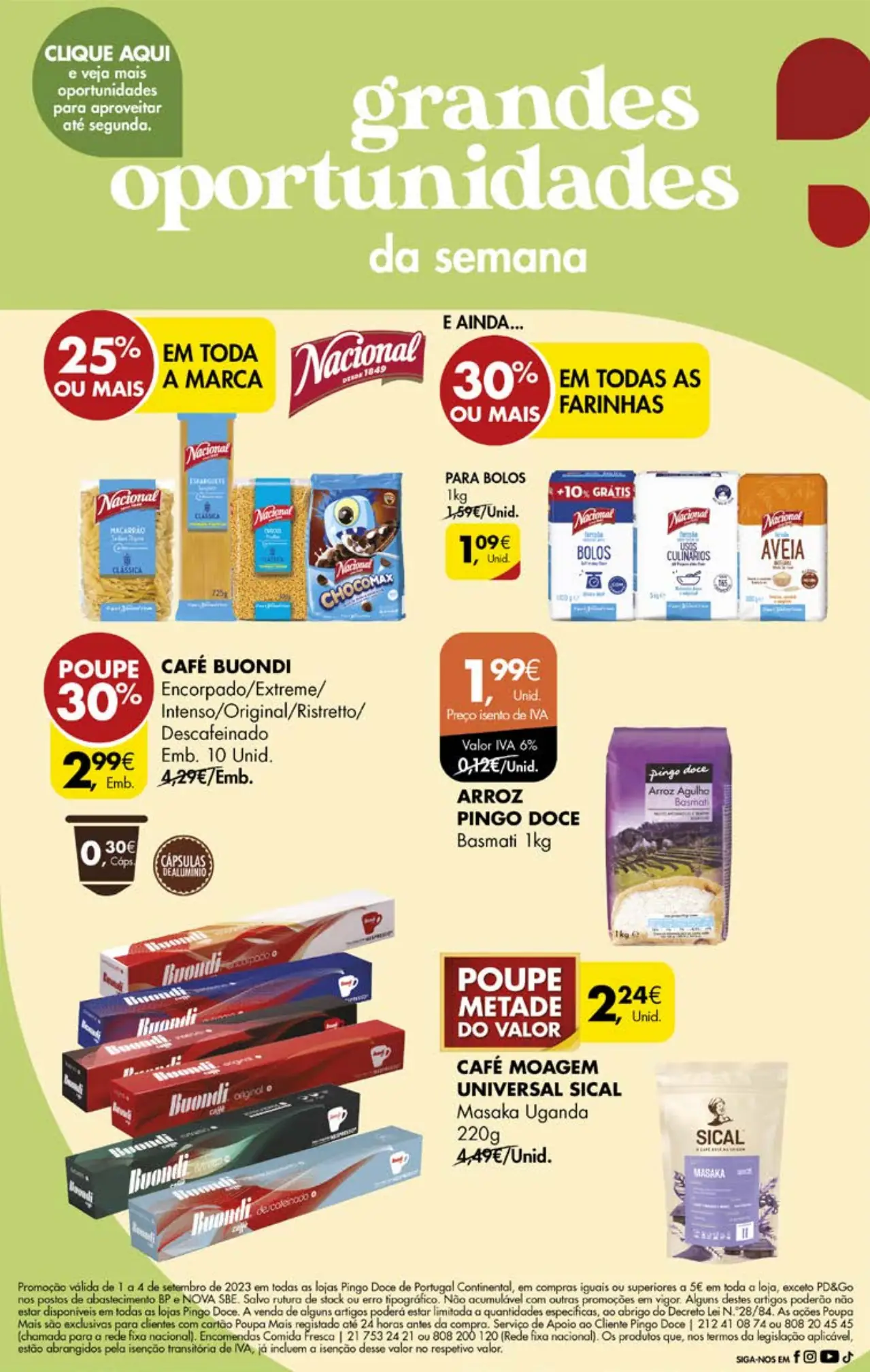Antevis&atilde;o Folheto Pingo Doce fim-de-semana (1 a 4 setembro)