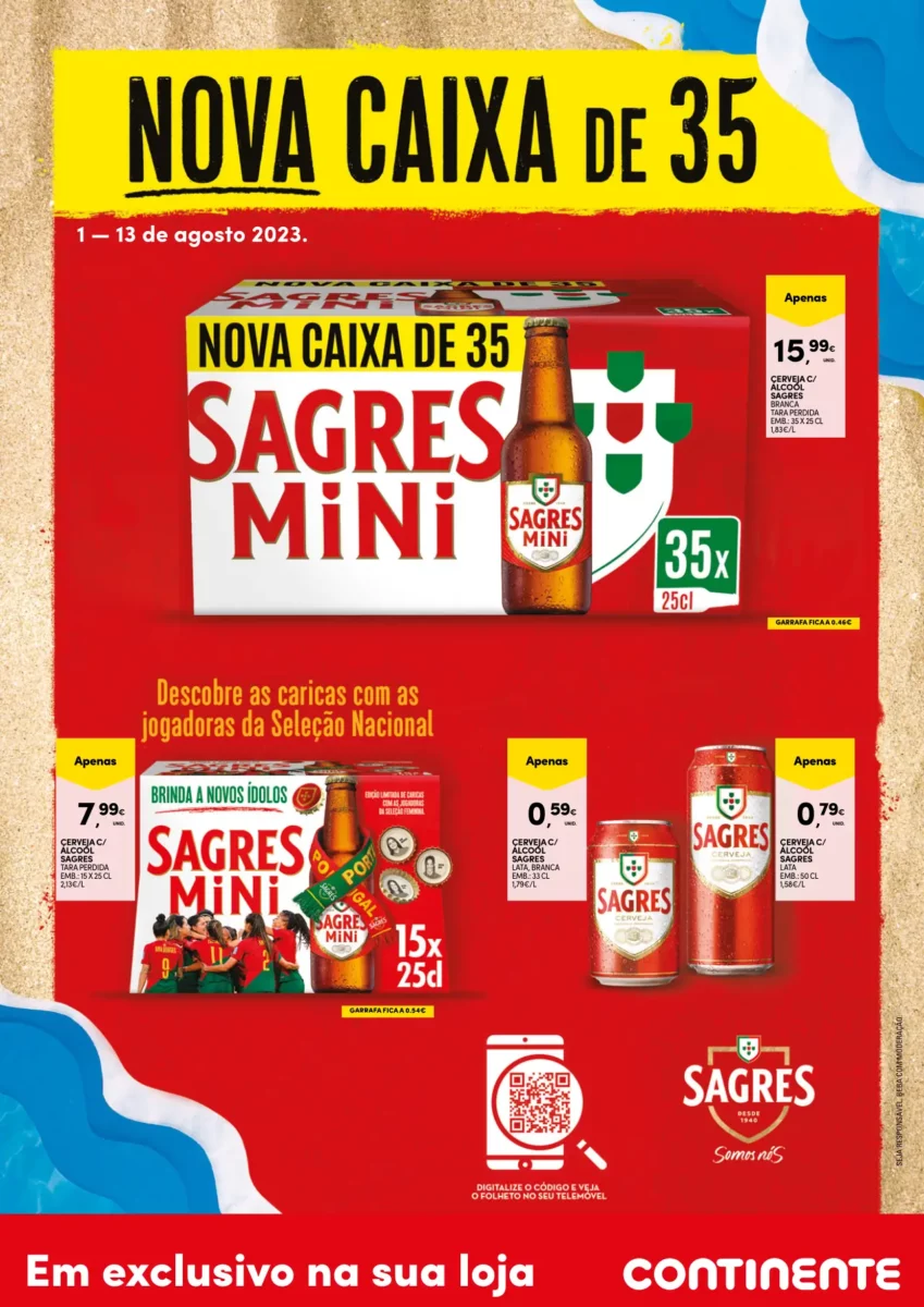 Folheto Continente especial Cervejas (1 a 13 agosto)