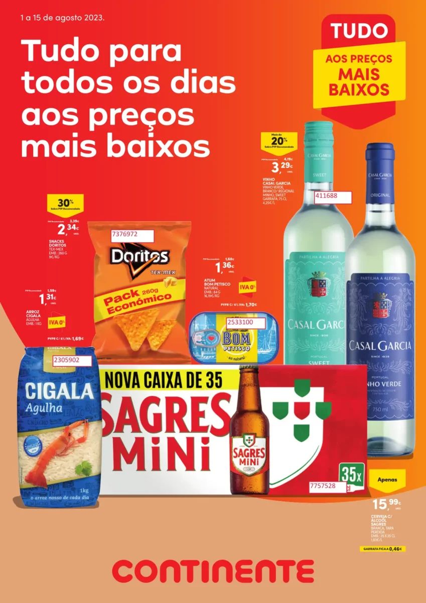 Folheto Continente especial &ldquo;Para Tudo&rdquo; de 1 a 15 agosto 2023