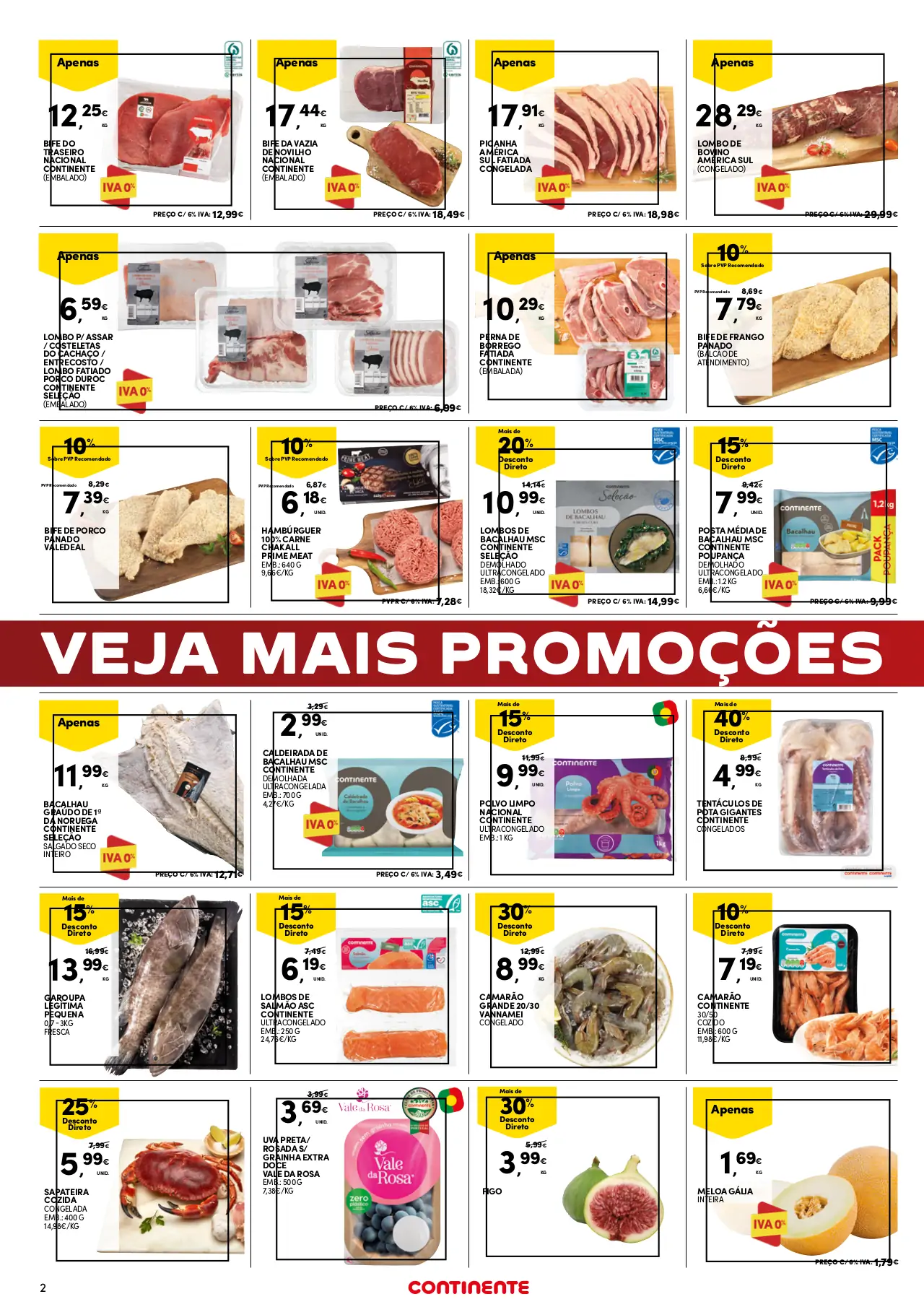 Folheto Continente fim-de-semana (25 a 28 agosto)