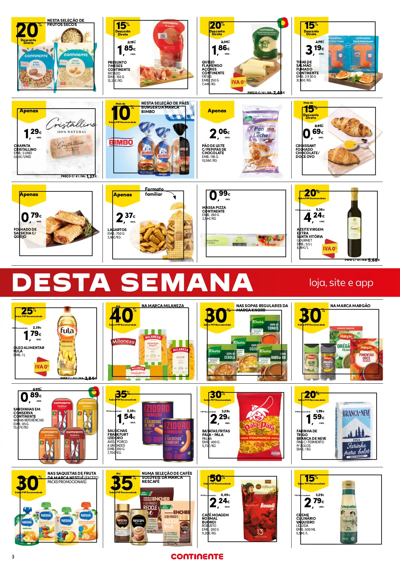 Folheto Continente fim-de-semana (25 a 28 agosto)