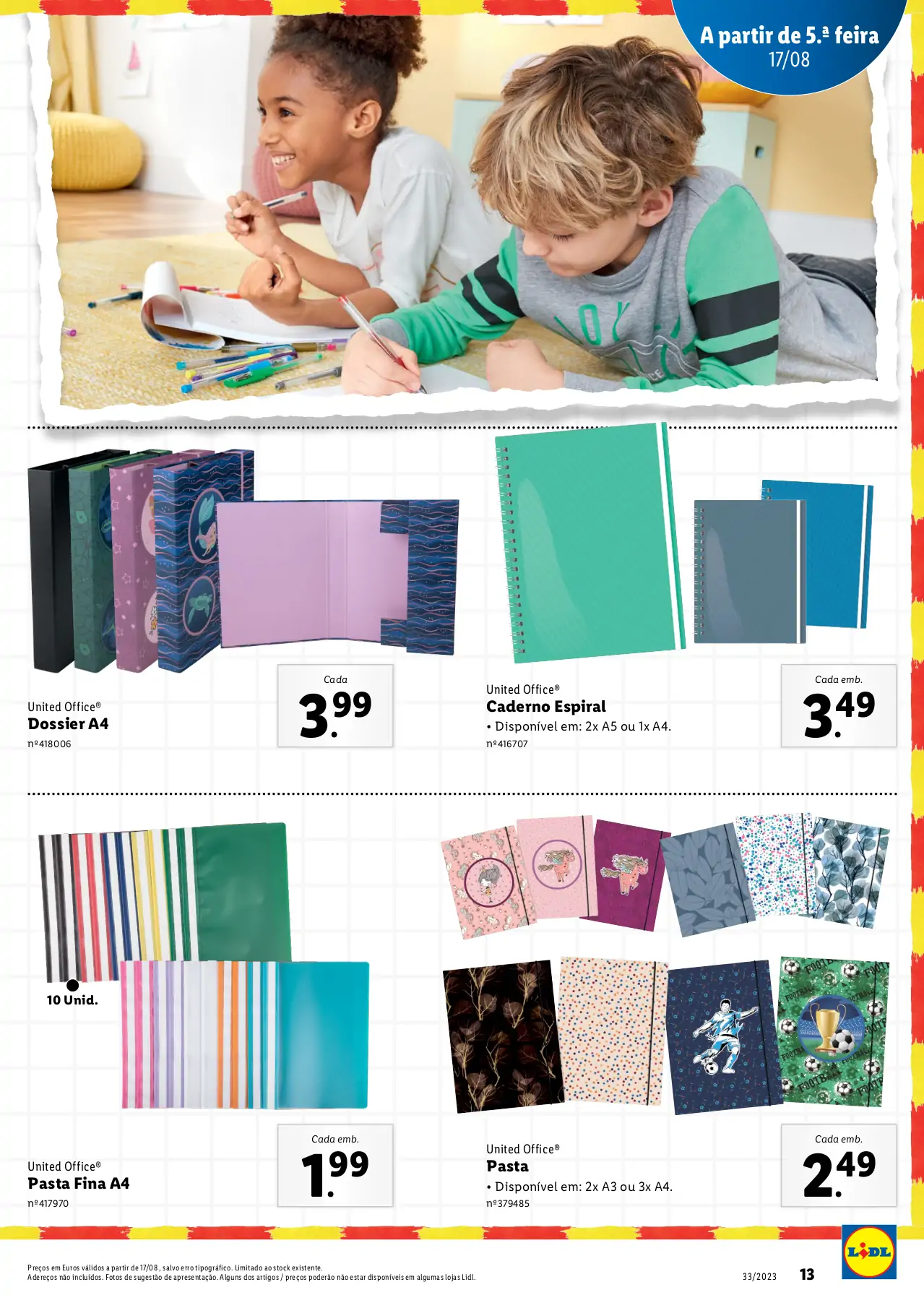 Folheto LiDL Especial Regresso &agrave;s Aulas (a partir de 17 agosto)