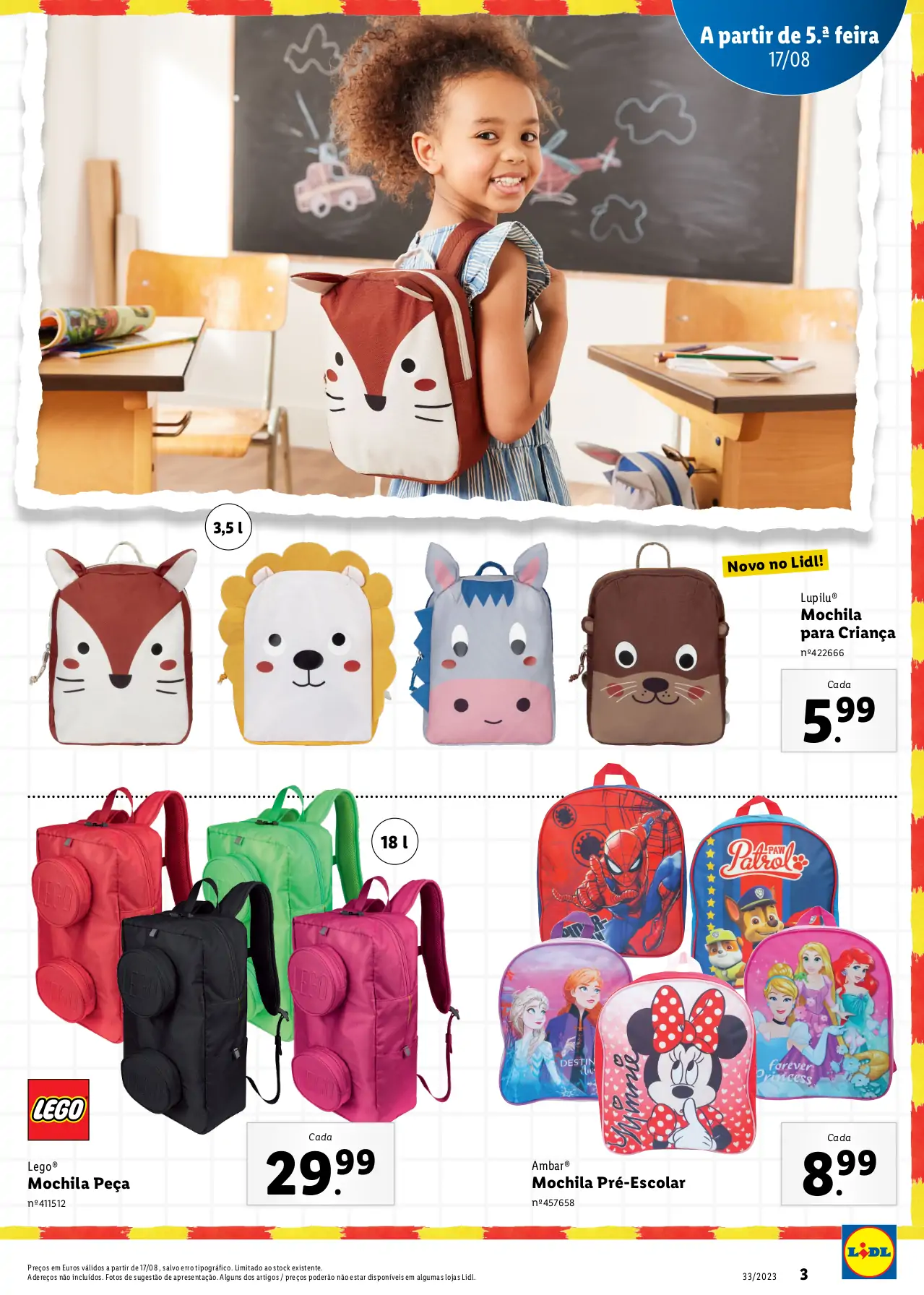 Folheto LiDL Especial Regresso &agrave;s Aulas (a partir de 17 agosto)