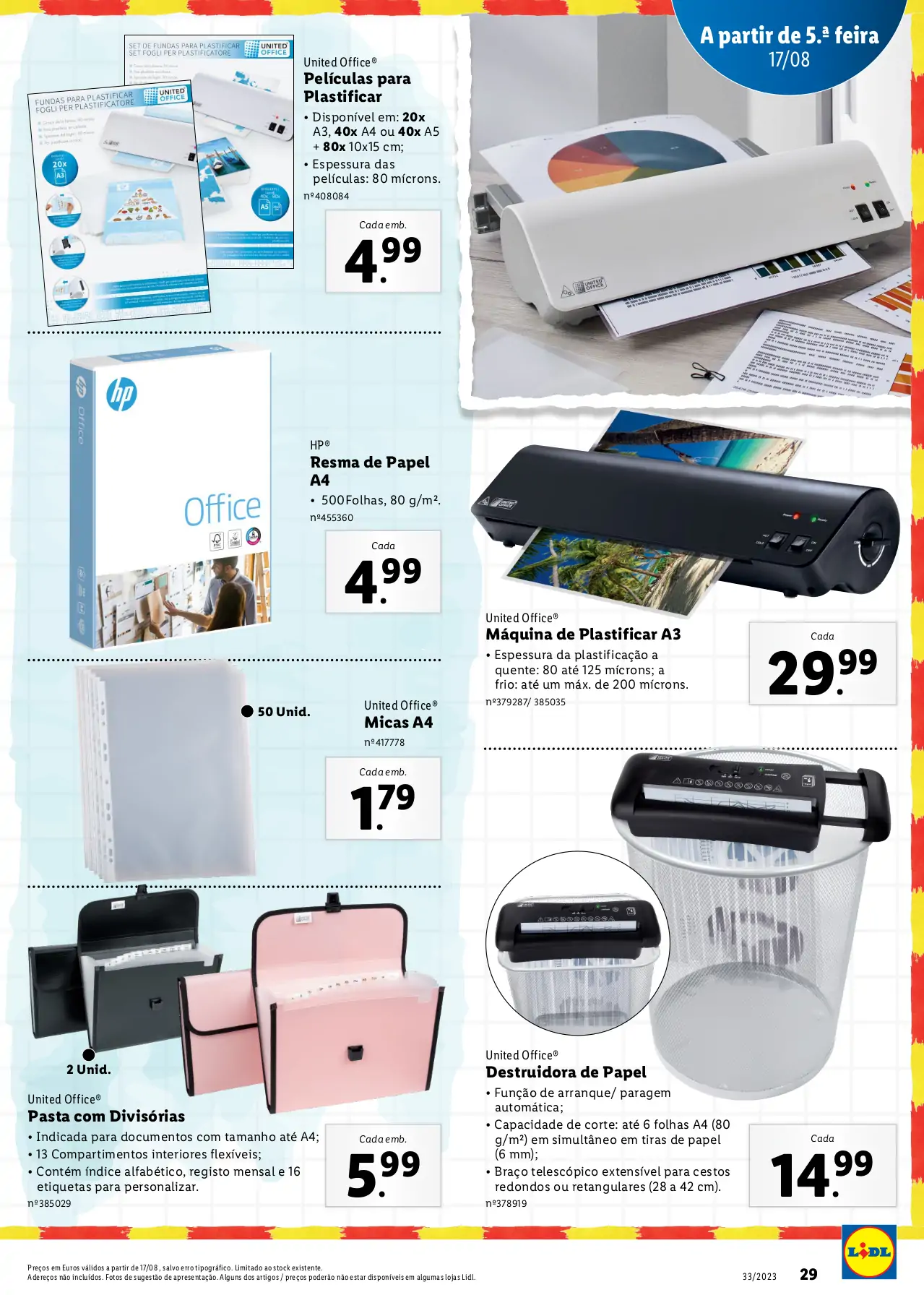 Folheto LiDL Especial Regresso &agrave;s Aulas (a partir de 17 agosto)