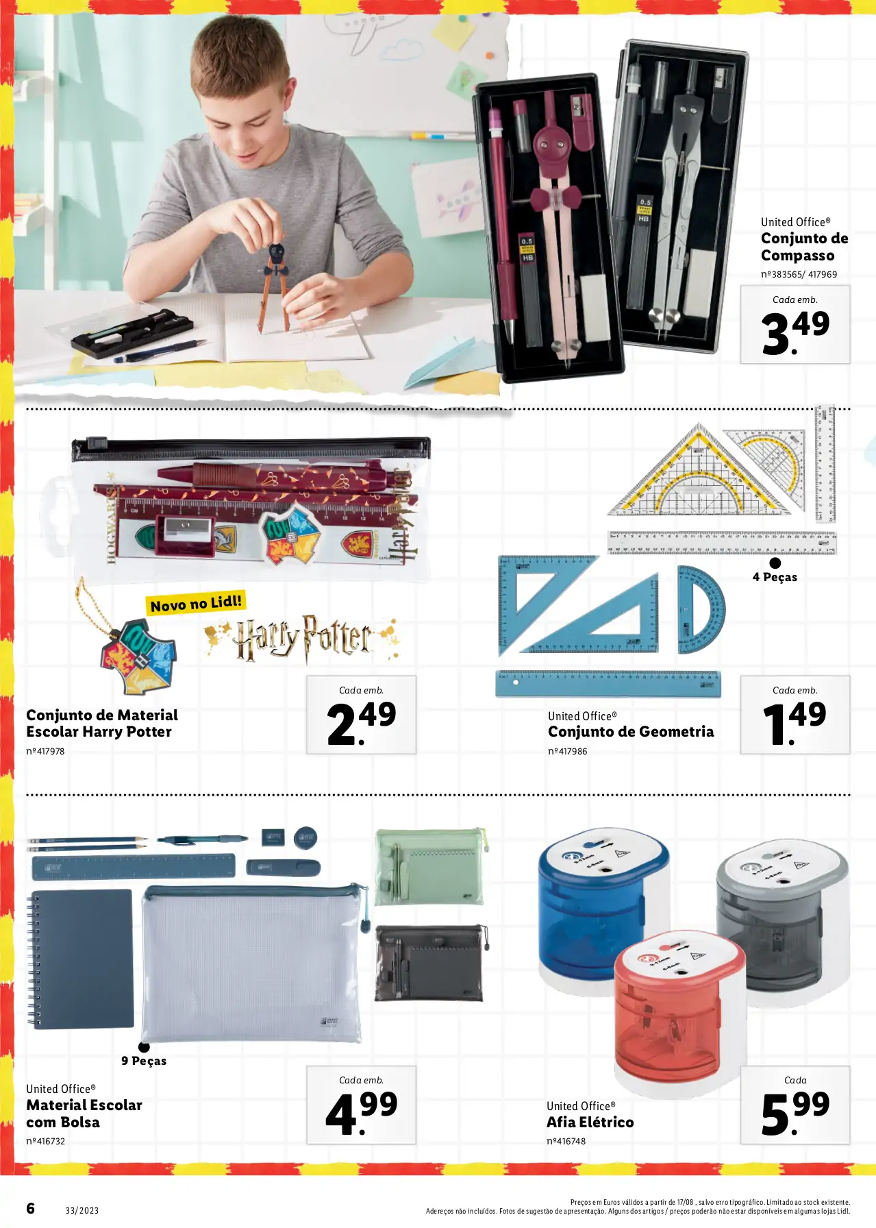 Folheto LiDL Especial Regresso &agrave;s Aulas (a partir de 17 agosto)