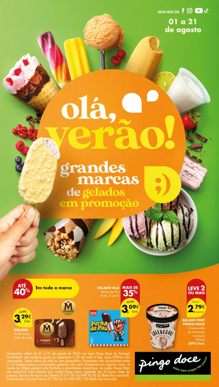 Folheto Pingo Doce Especial Gelados (1 a 21 agosto)
