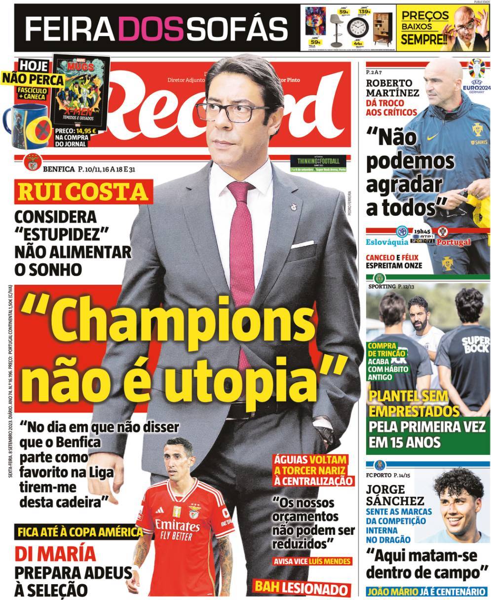 Record: Capa da Edi&ccedil;&atilde;o de sexta-feira, 08 de setembro 2023