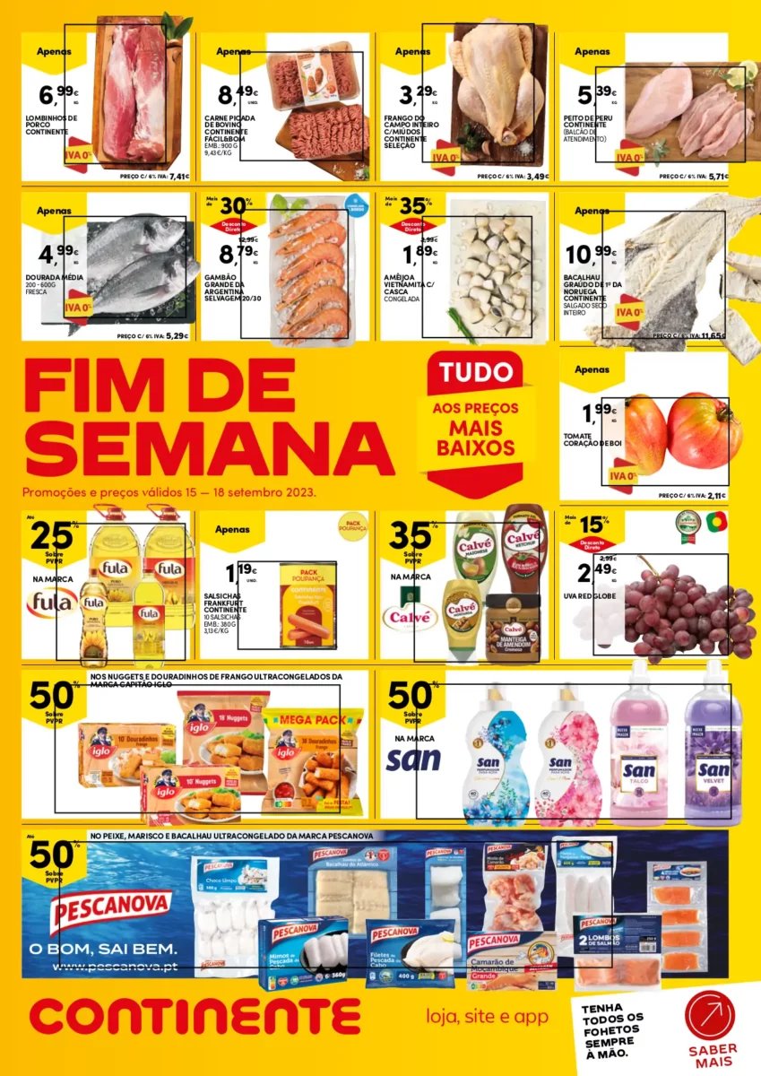 Folheto Continente fim-de-semana (15 a 18 setembro)