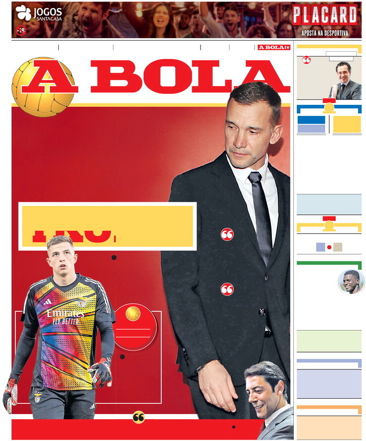 A Bola: Capa da Edi&ccedil;&atilde;o de s&aacute;bado, 23 de setembro 2023