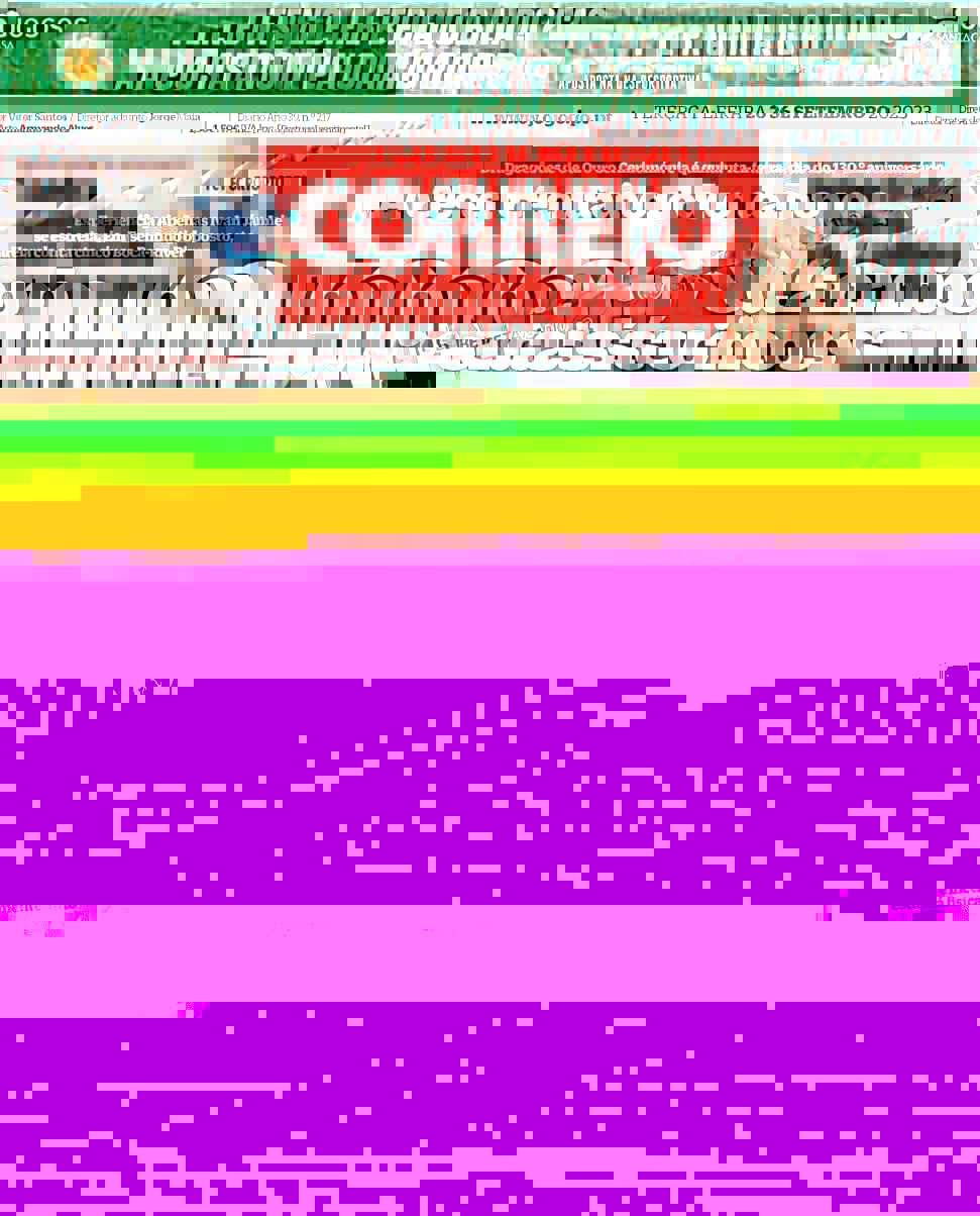 Correio da Manh&atilde;: Capa da Edi&ccedil;&atilde;o de ter&ccedil;a-feira, 26 de setembro 2023