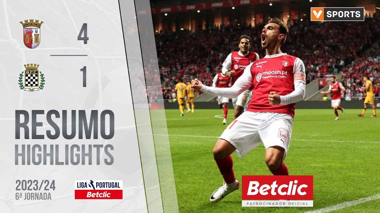Resumo: SC Braga 4-1 Boavista (Liga 23/24 #6)