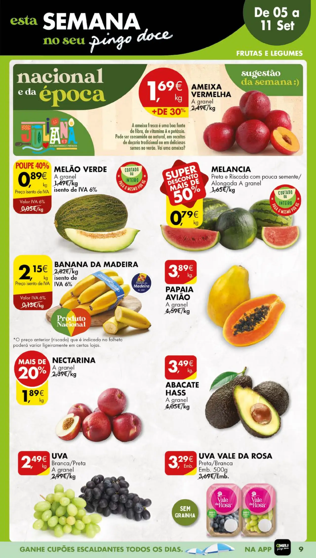 Antevis&atilde;o Folheto Pingo Doce (5 a 11 setembro)