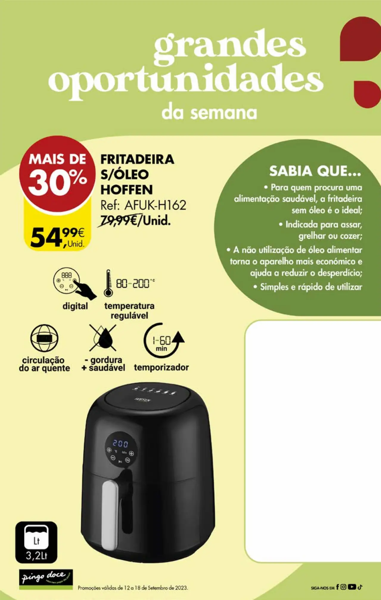 Antevis&atilde;o Folheto Pingo Doce fim-de-semana (15 a 18 setembro)