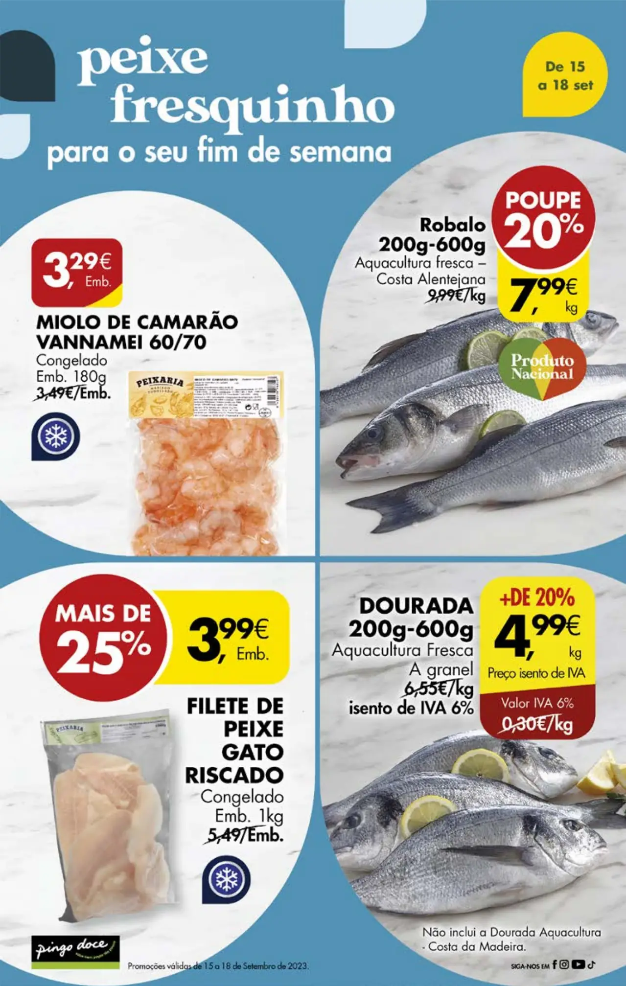 Antevis&atilde;o Folheto Pingo Doce fim-de-semana (15 a 18 setembro)