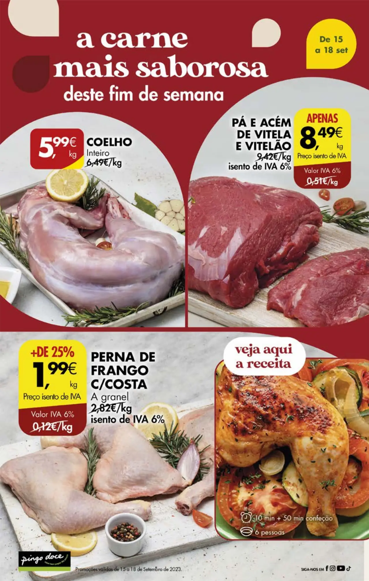 Antevis&atilde;o Folheto Pingo Doce fim-de-semana (15 a 18 setembro)