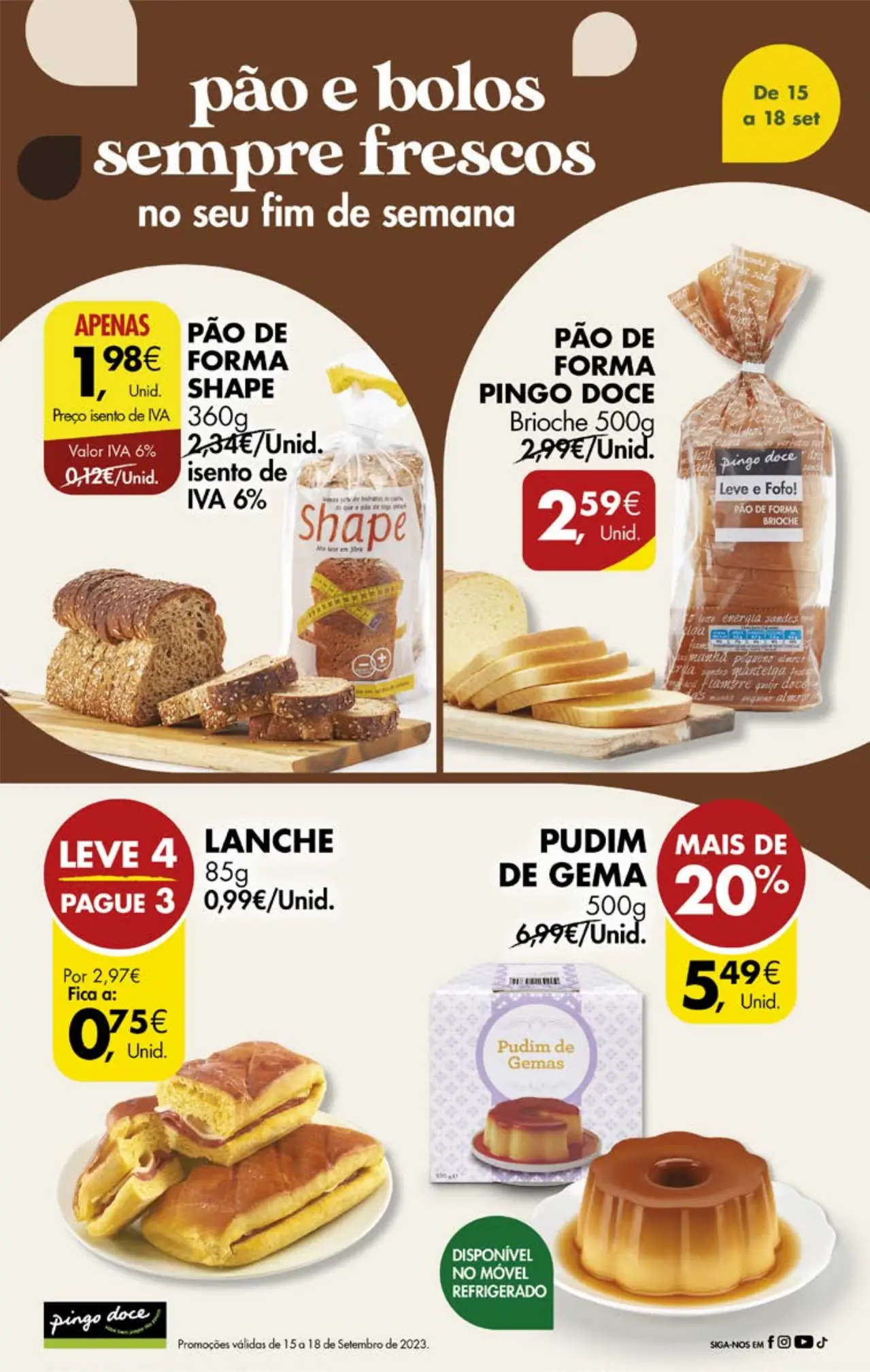 Antevis&atilde;o Folheto Pingo Doce fim-de-semana (15 a 18 setembro)