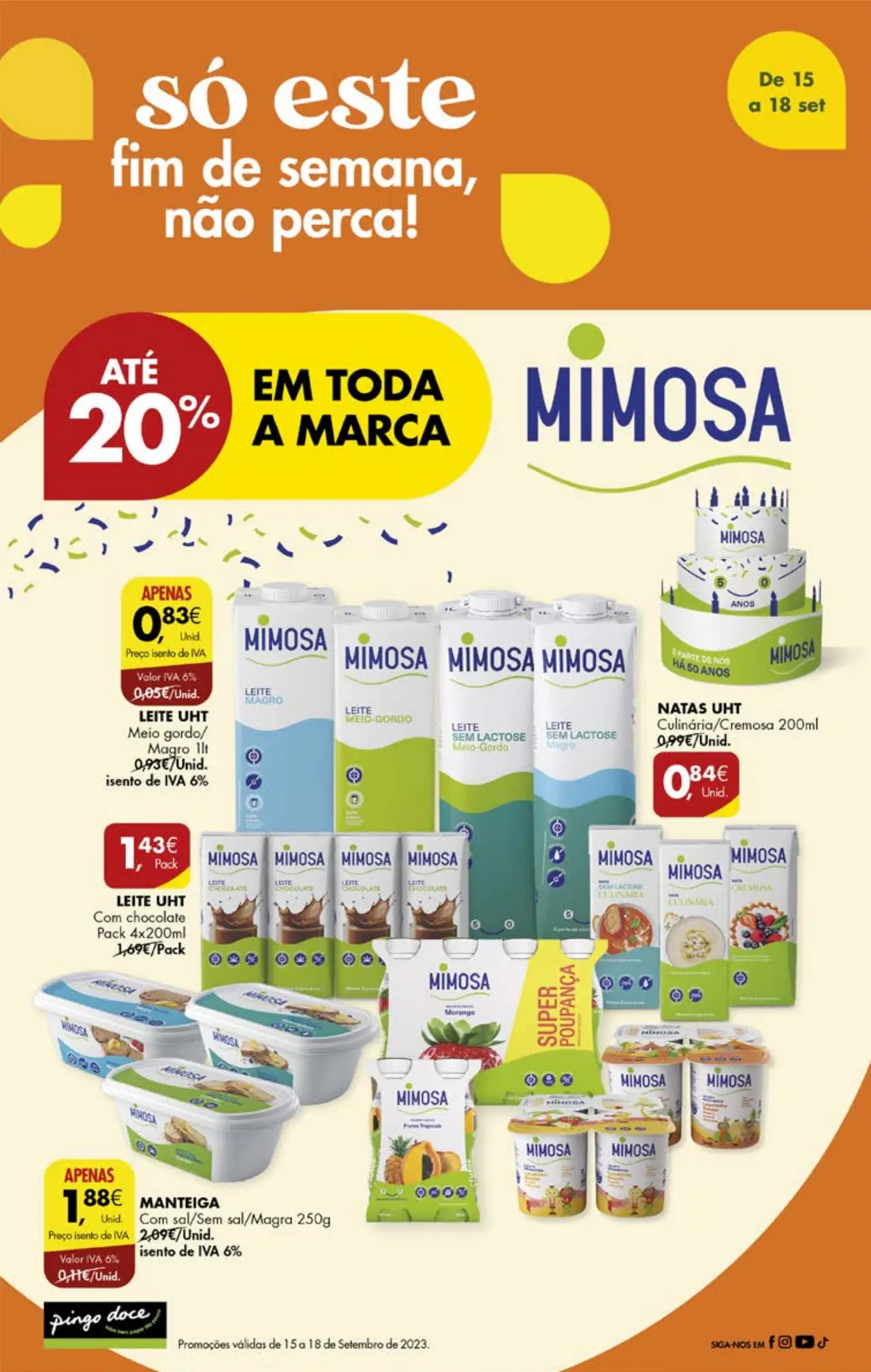 Antevis&atilde;o Folheto Pingo Doce fim-de-semana (15 a 18 setembro)