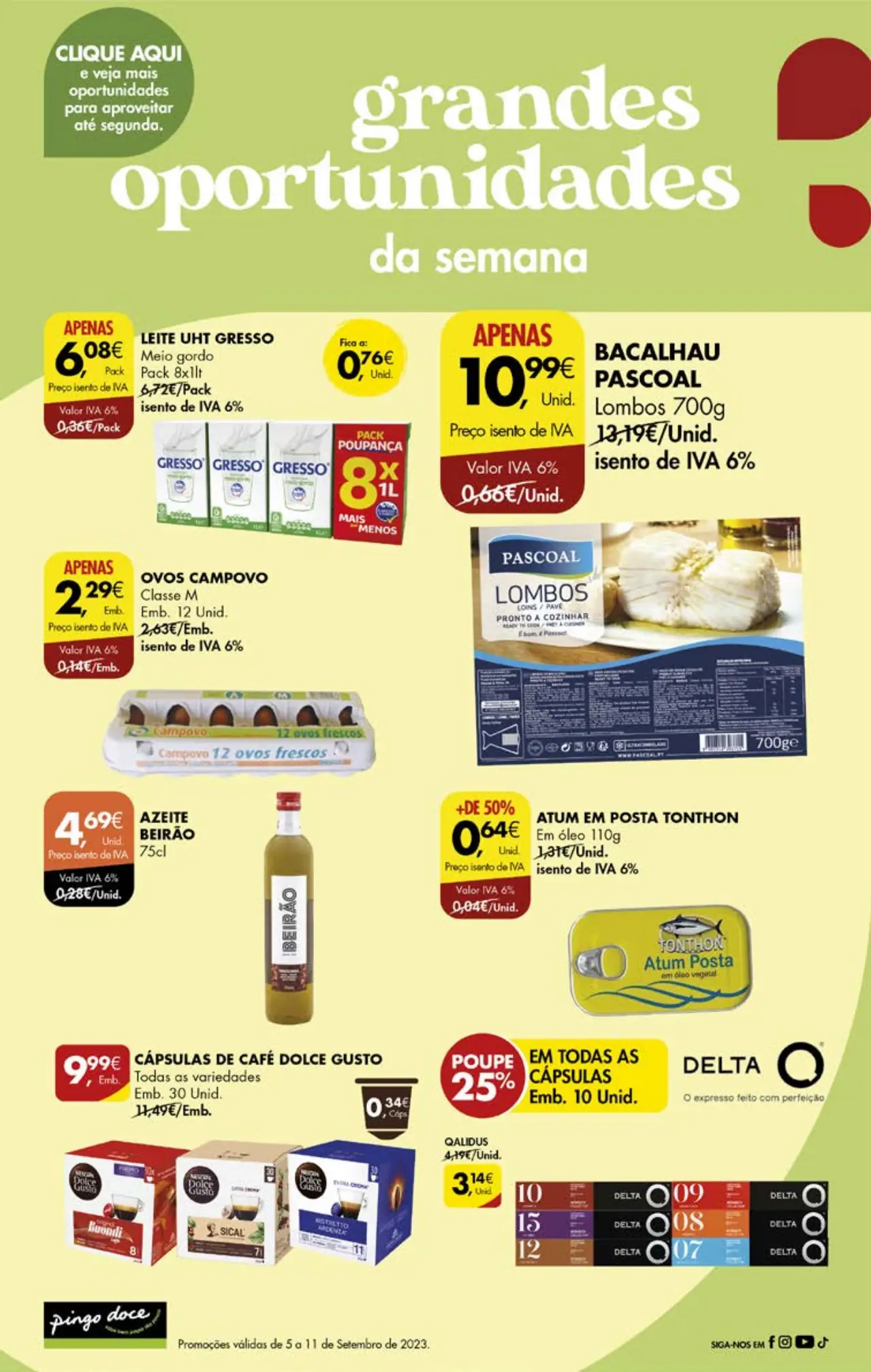 Antevis&atilde;o Folheto Pingo Doce Fim-de-semana (8 a 11 setembro)