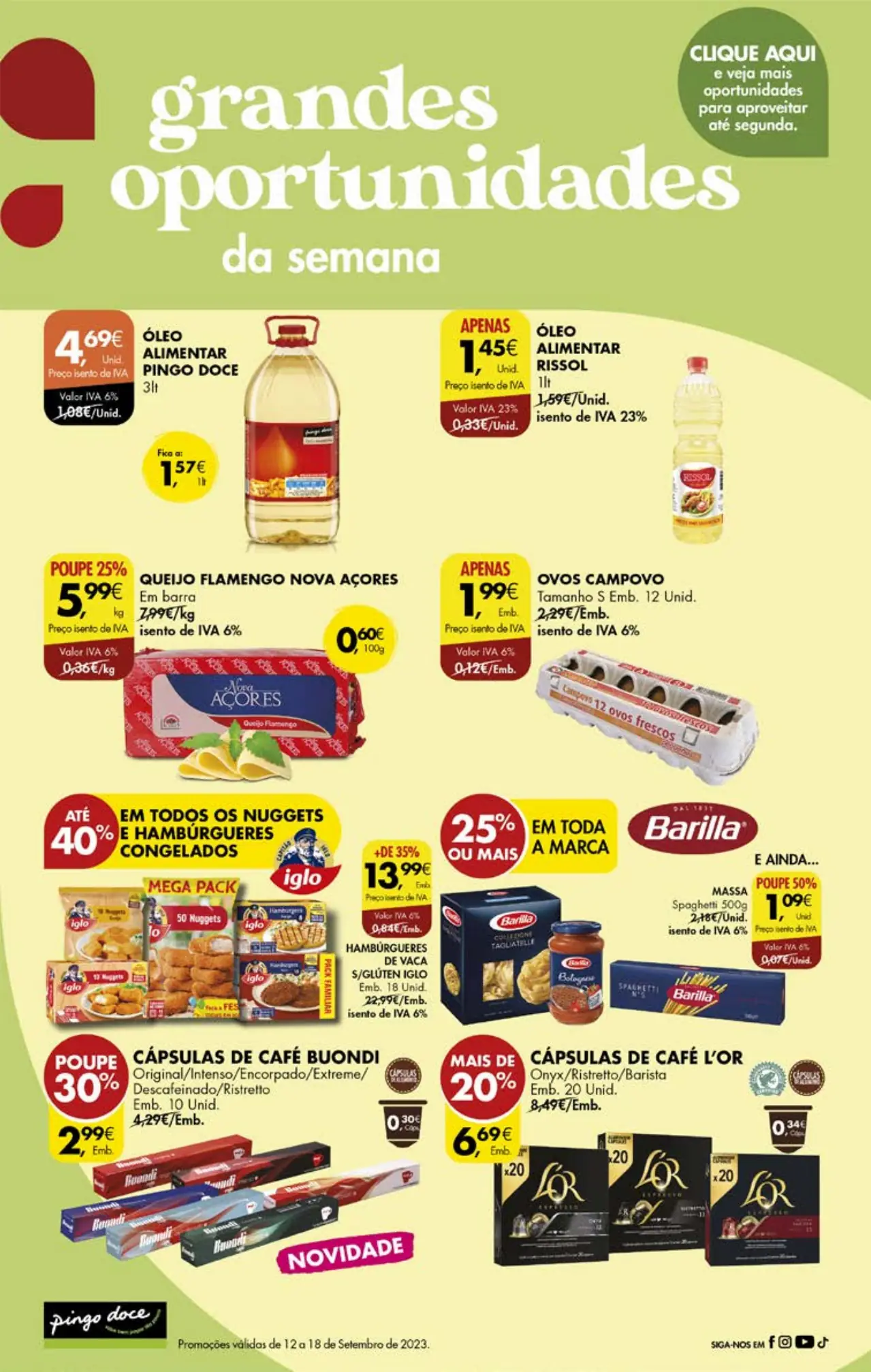 Antevis&atilde;o Folheto Pingo Doce fim-de-semana (15 a 18 setembro)