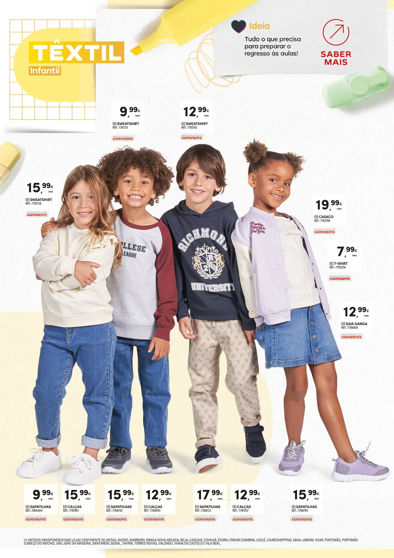 Folheto Continente especial Regresso &agrave;s Aulas (at&eacute; 17 setembro)