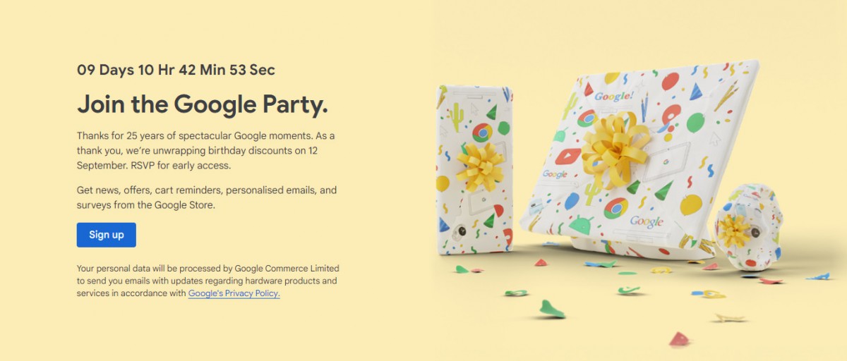 Google celebra 25 anos com descontos nas suas lojas online na Europa