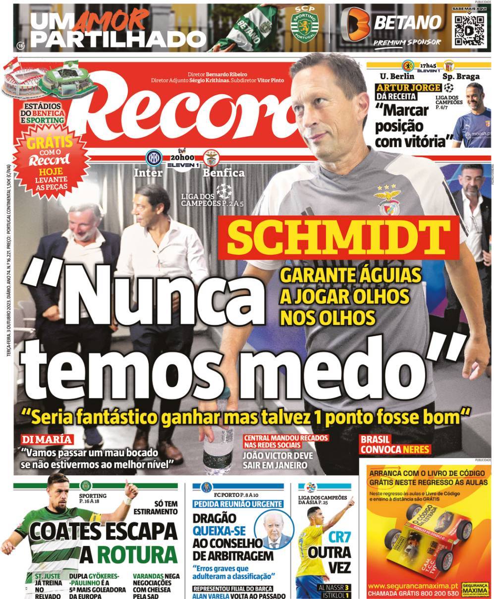 Record: Capa da Edi&ccedil;&atilde;o de ter&ccedil;a-feira, 03 de outubro 2023