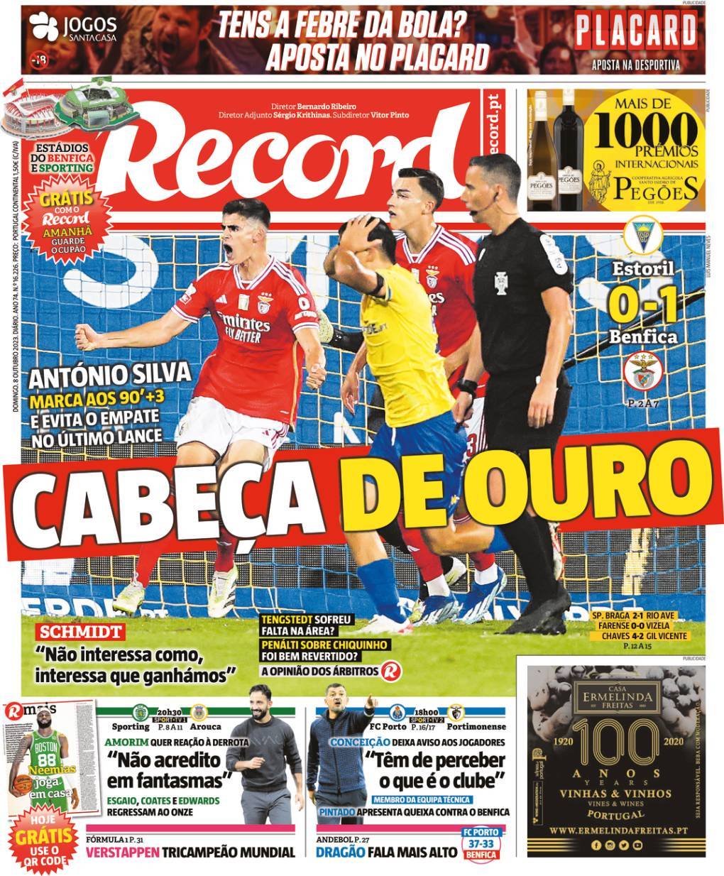 Record: Capa da Edi&ccedil;&atilde;o de domingo, 08 de outubro 2023