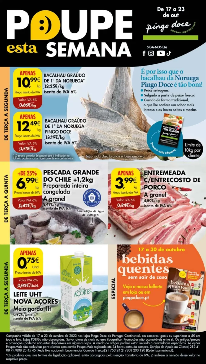 Antevis&atilde;o Folheto Pingo Doce (17 a 23 outubro)