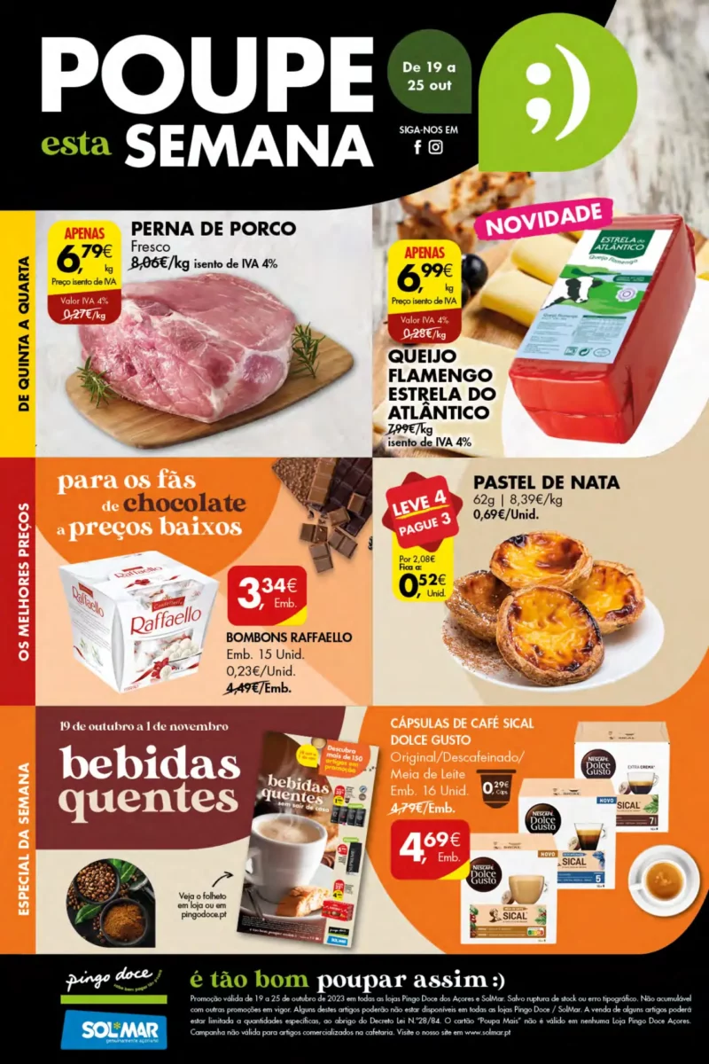 Antevis&atilde;o Folheto Pingo Doce A&ccedil;ores (19 a 25 outubro)
