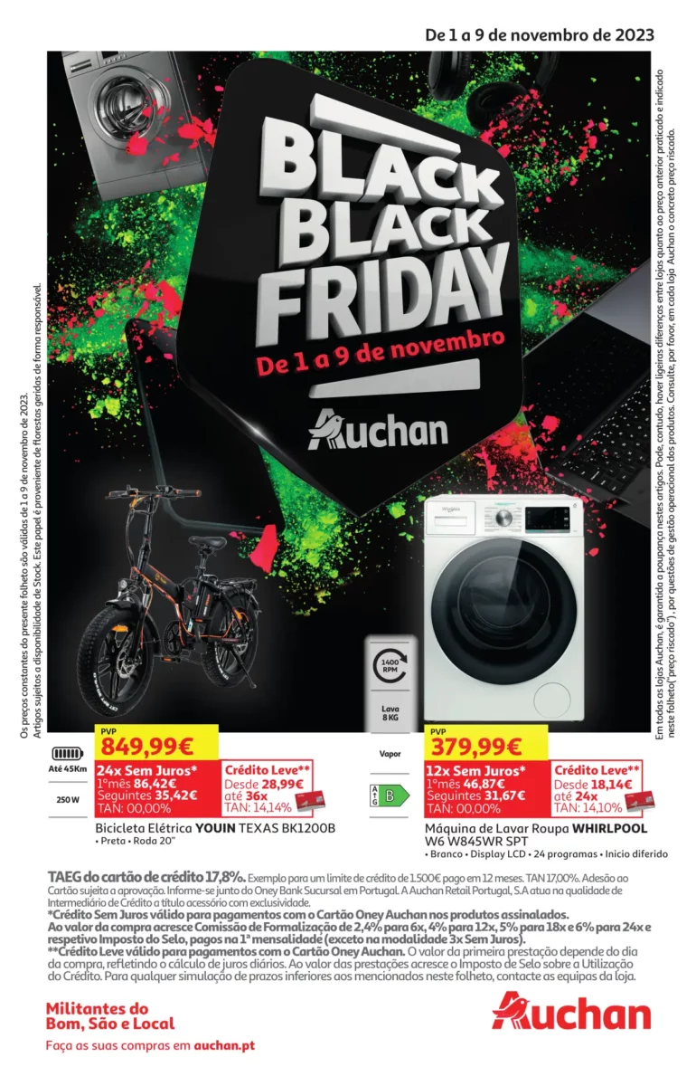 Folheto Auchan Black Friday 2023 (1 a 9 novembro)