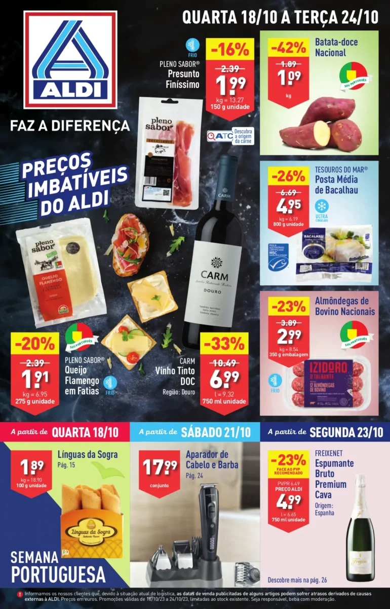 Antevis&atilde;o Folheto ALDI (18 a 24 outubro)