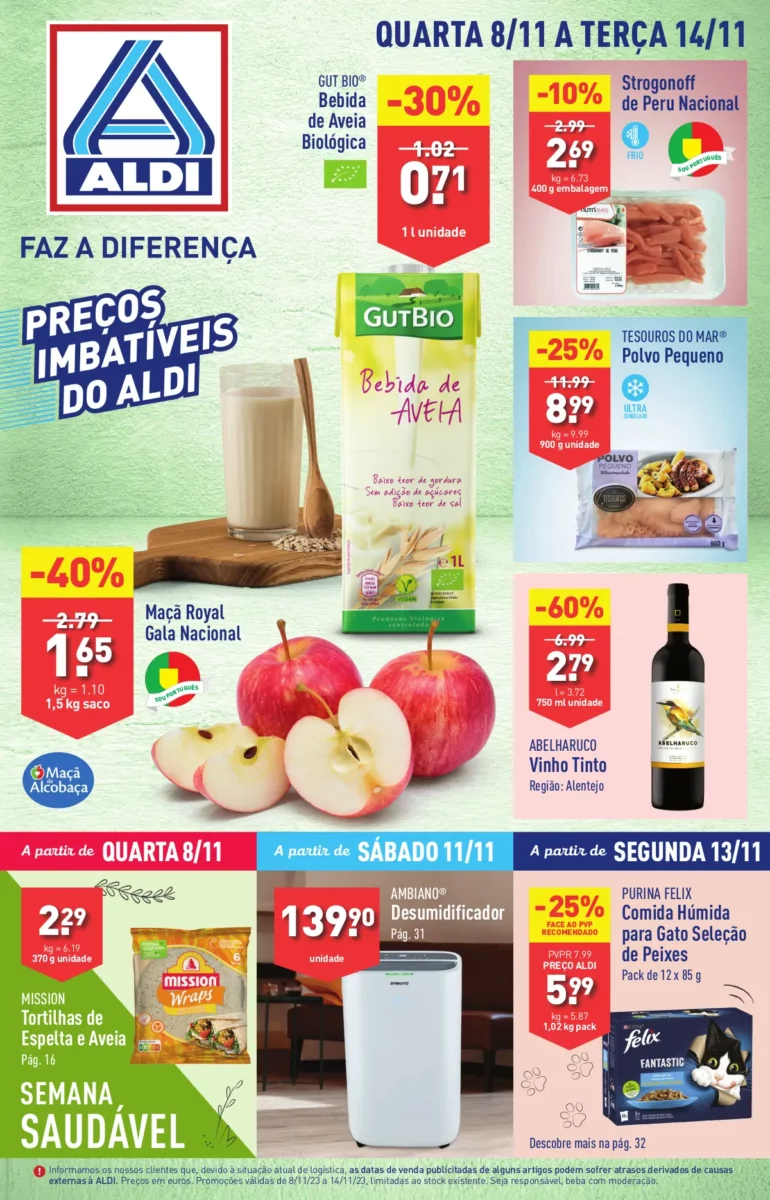 Antevis&atilde;o Folheto ALDI (8 a 14 novembro)