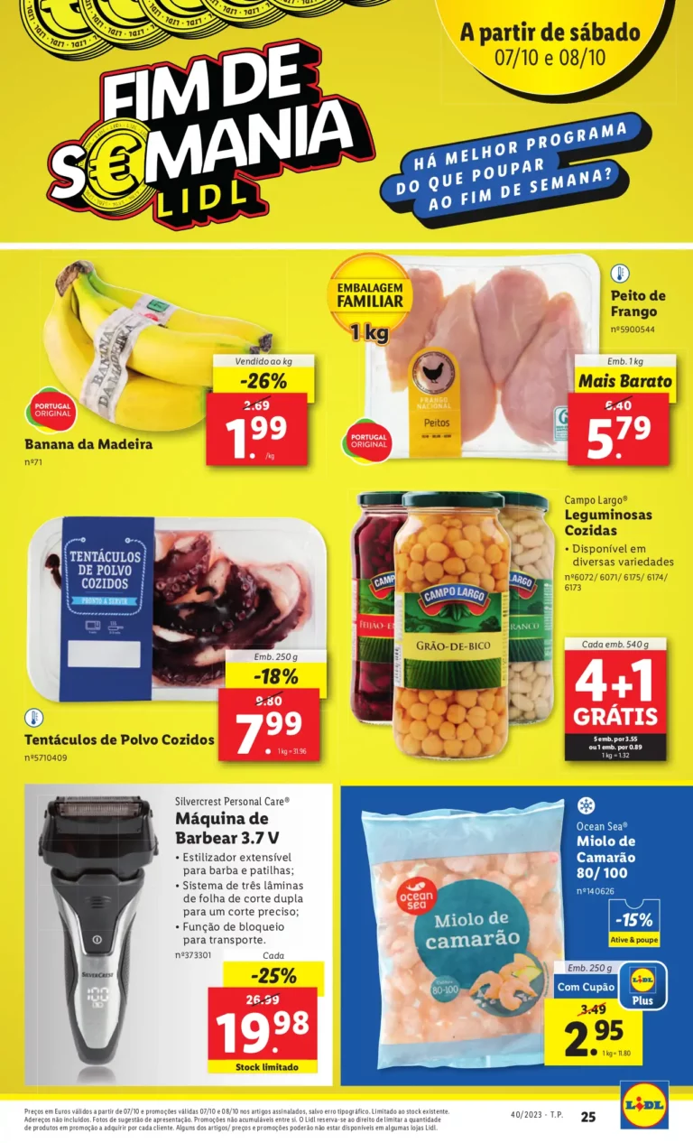 Antevis&atilde;o Folheto LiDL Fim-de-semana (7 e 8 outubro)