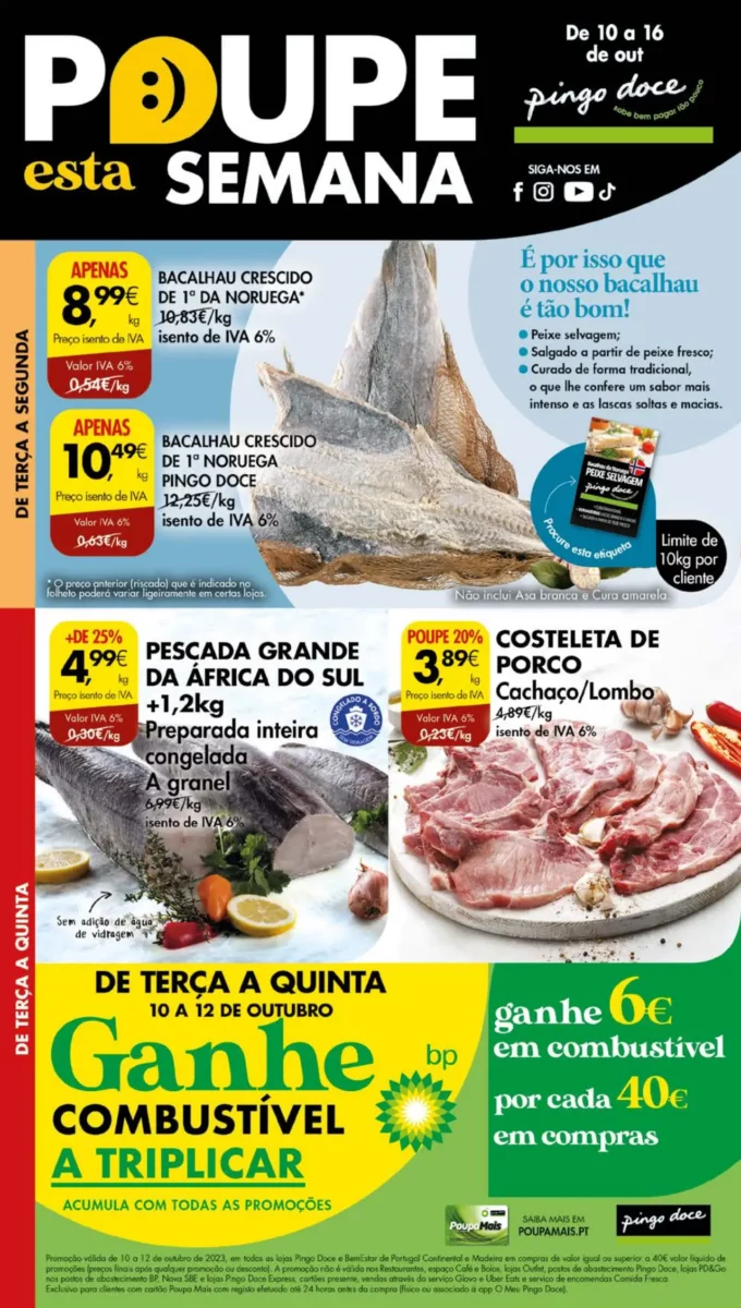 Antevis&atilde;o Folheto Pingo Doce (10 a 16 outubro)
