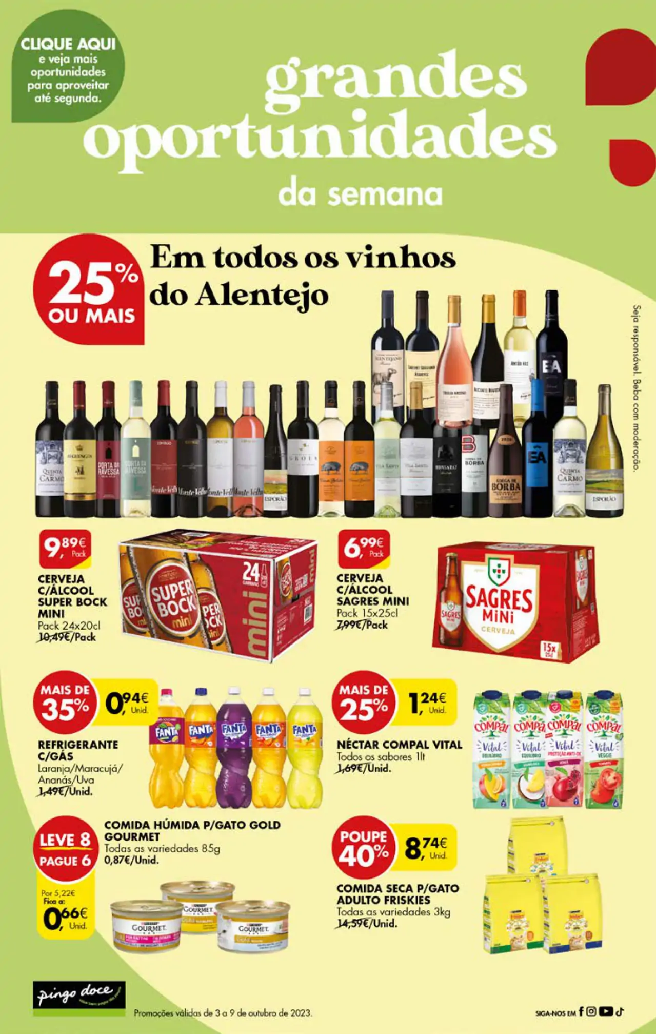 Antevis&atilde;o Folheto Pingo Doce fim-de-semana (6 a 9 outubro)