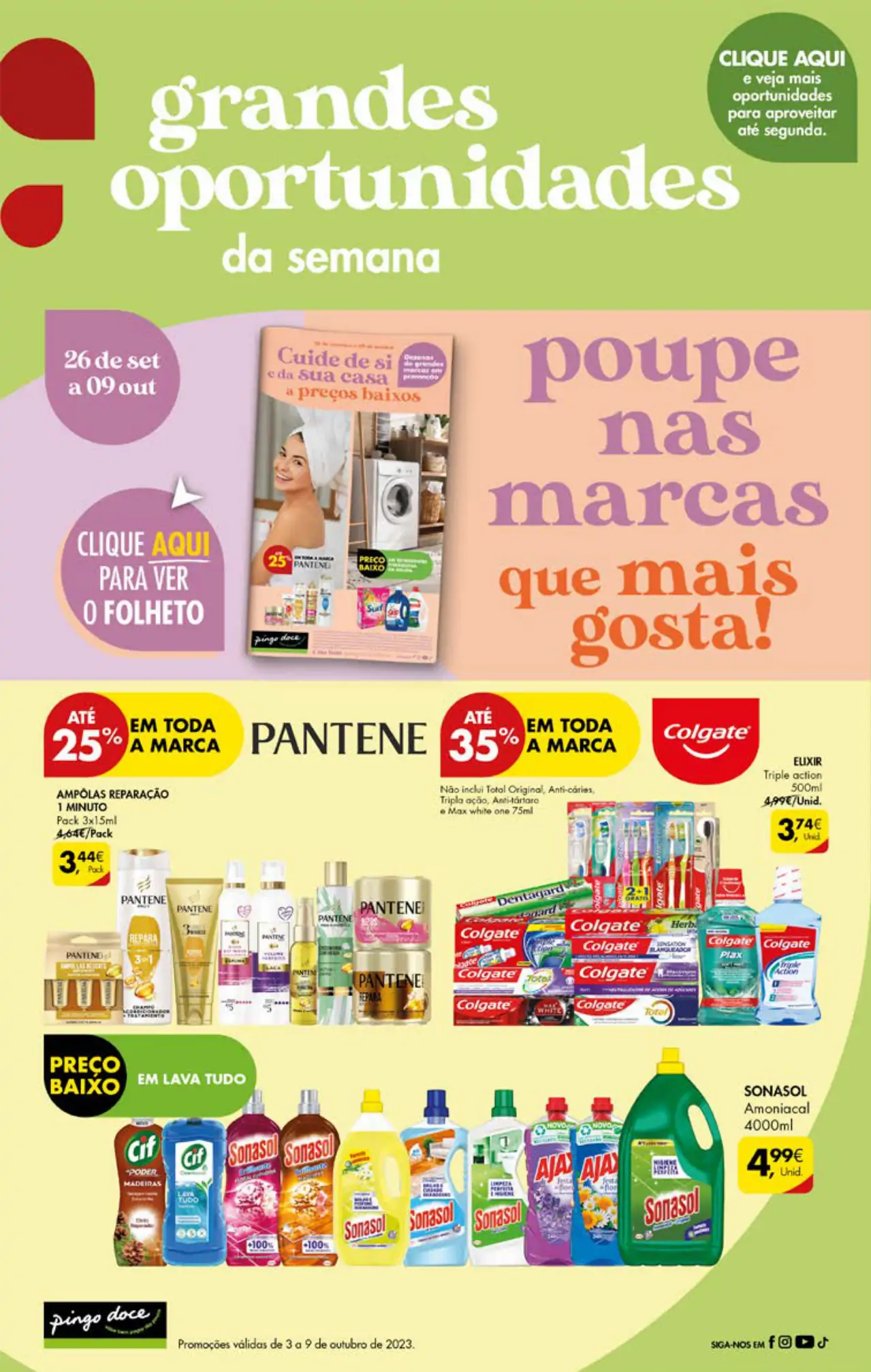 Antevis&atilde;o Folheto Pingo Doce fim-de-semana (6 a 9 outubro)