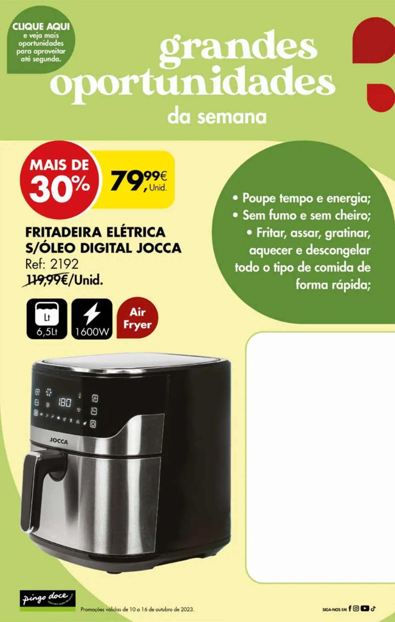 Antevis&atilde;o Folheto Pingo Doce fim-de-semana (13 a 16 outubro)