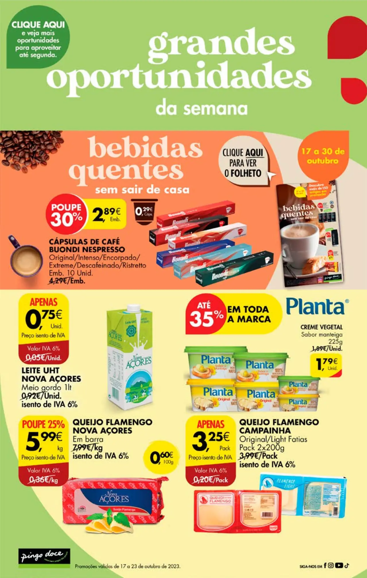 Antevis&atilde;o Folheto Pingo Doce fim-de-semana (20 a 23 outubro)
