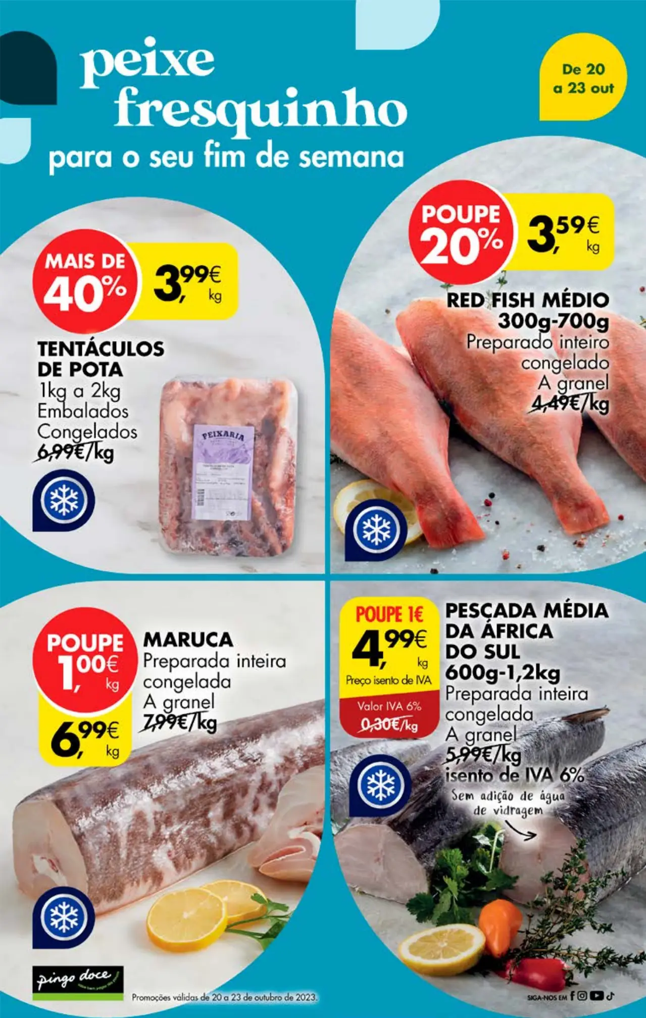 Antevis&atilde;o Folheto Pingo Doce fim-de-semana (20 a 23 outubro)
