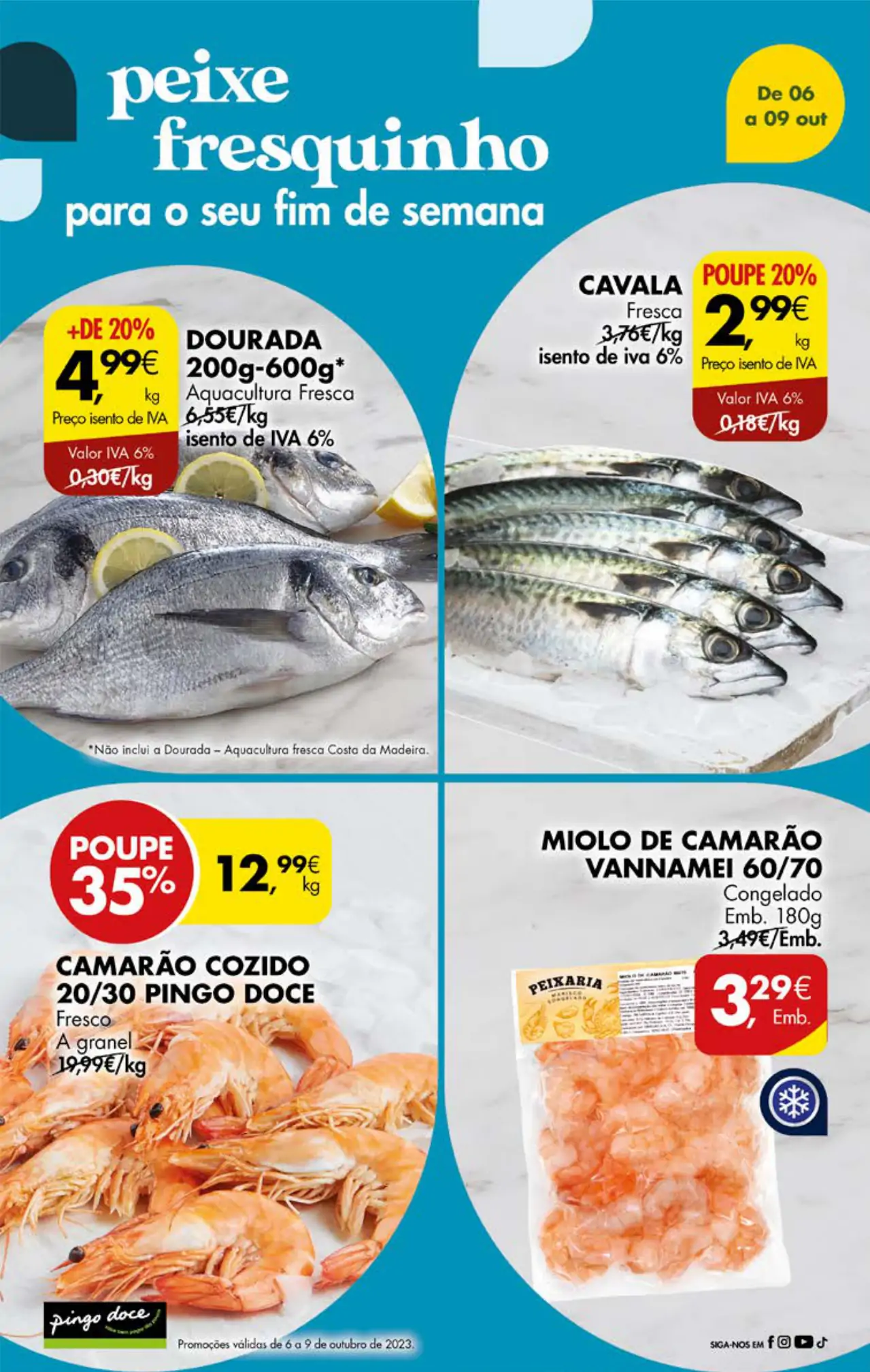 Antevis&atilde;o Folheto Pingo Doce fim-de-semana (6 a 9 outubro)