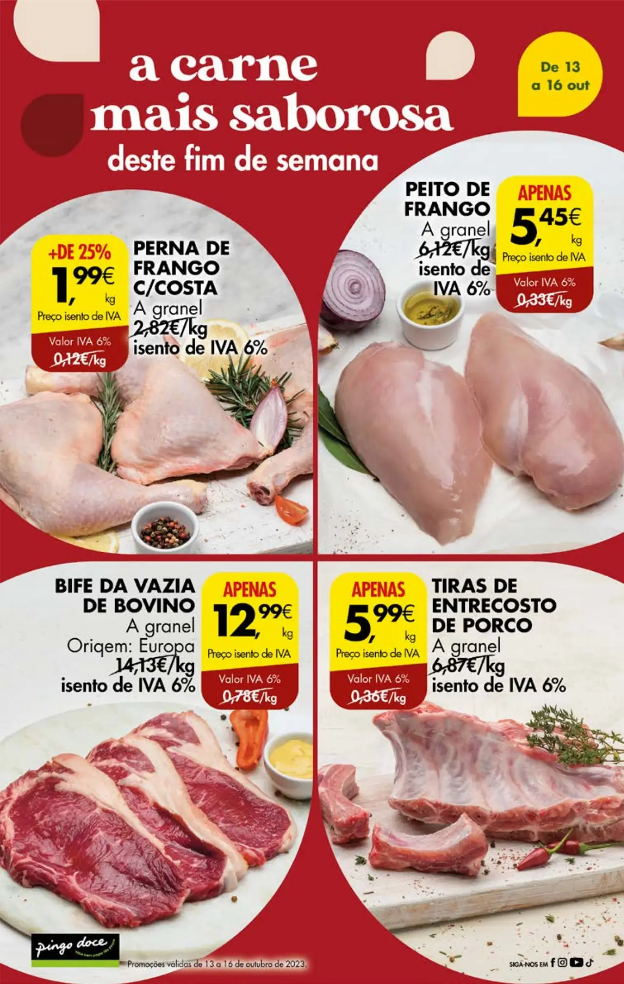 Antevis&atilde;o Folheto Pingo Doce fim-de-semana (13 a 16 outubro)