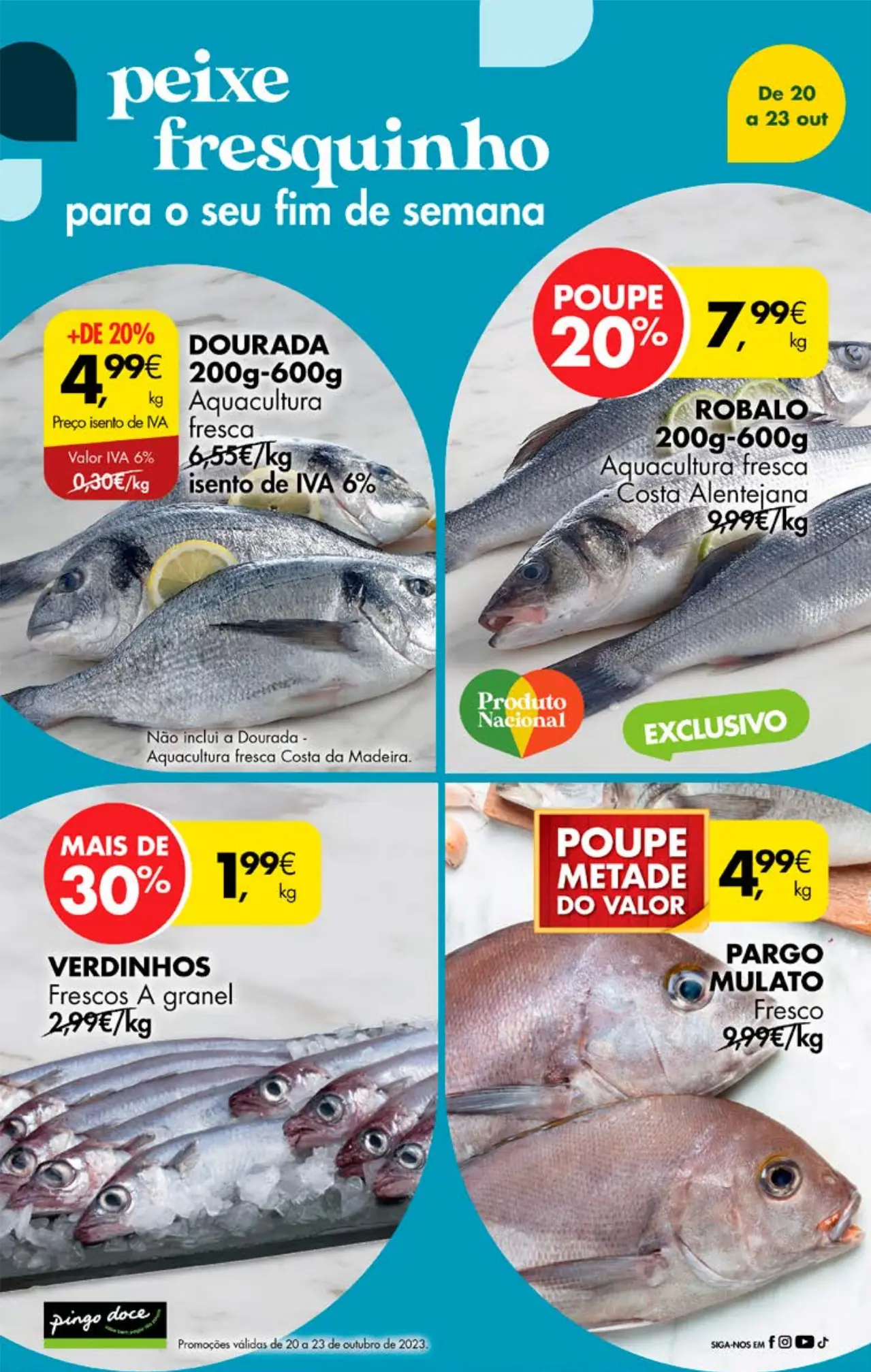 Antevis&atilde;o Folheto Pingo Doce fim-de-semana (20 a 23 outubro)