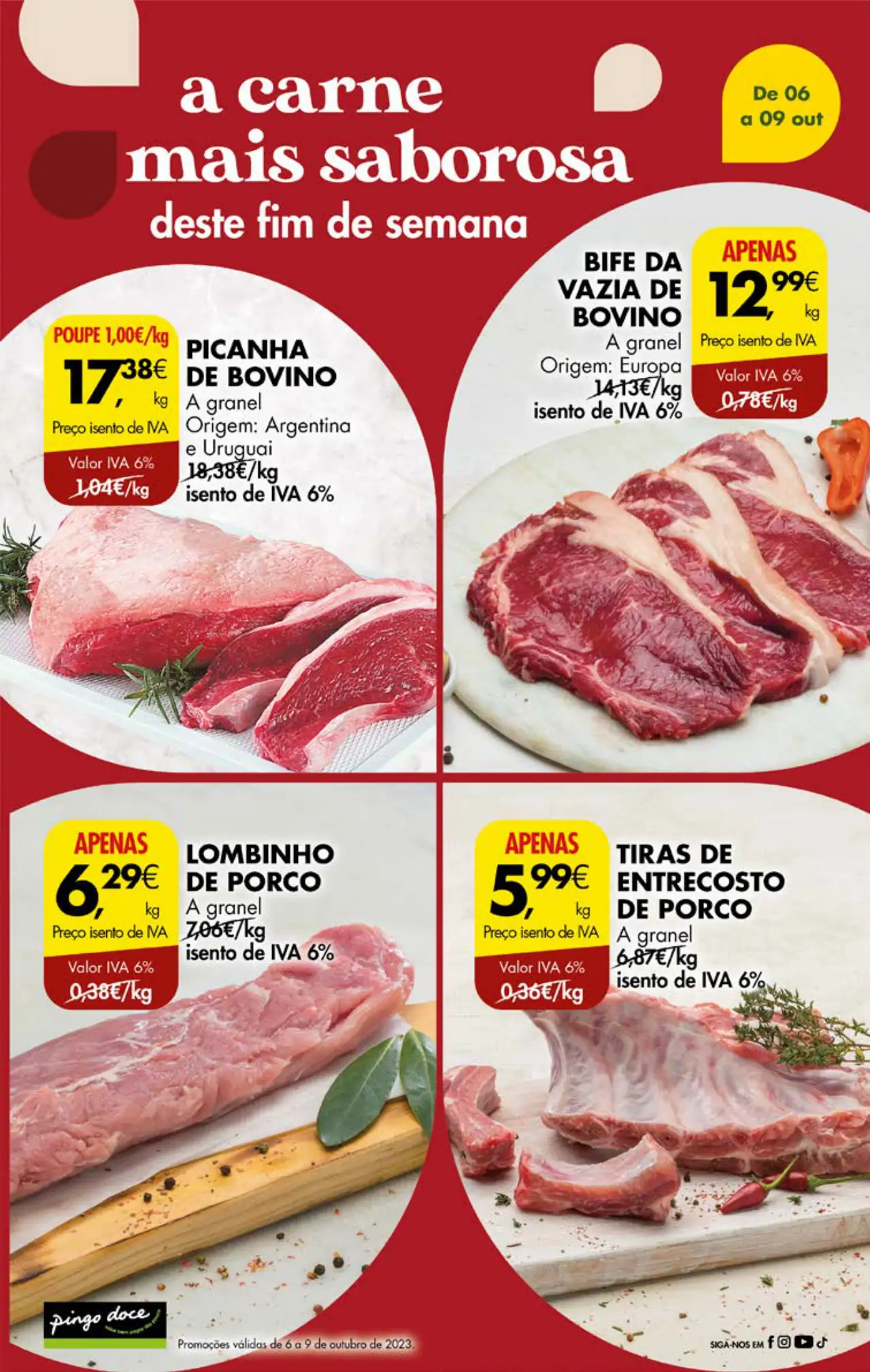 Antevis&atilde;o Folheto Pingo Doce fim-de-semana (6 a 9 outubro)