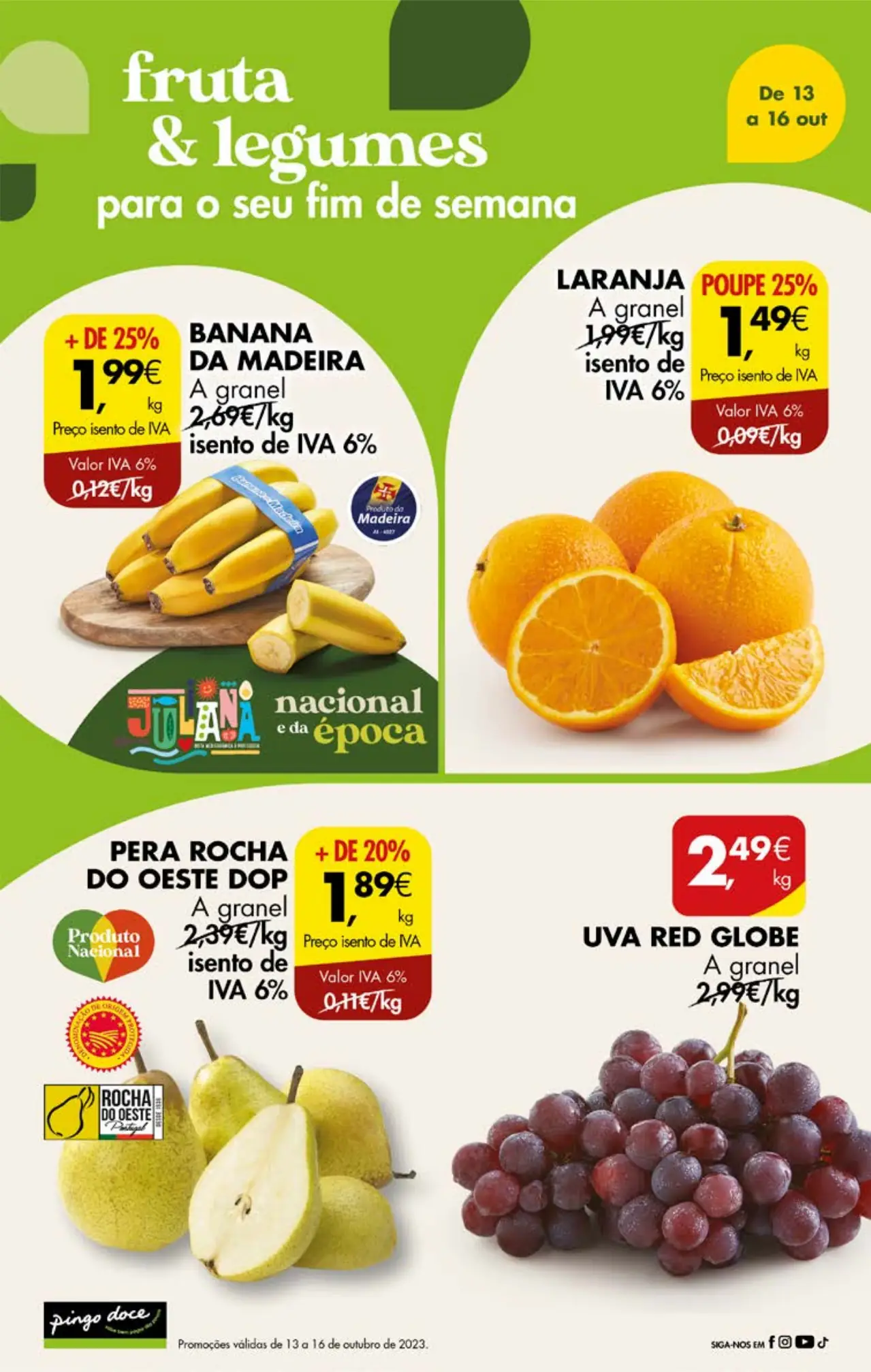 Antevis&atilde;o Folheto Pingo Doce fim-de-semana (13 a 16 outubro)