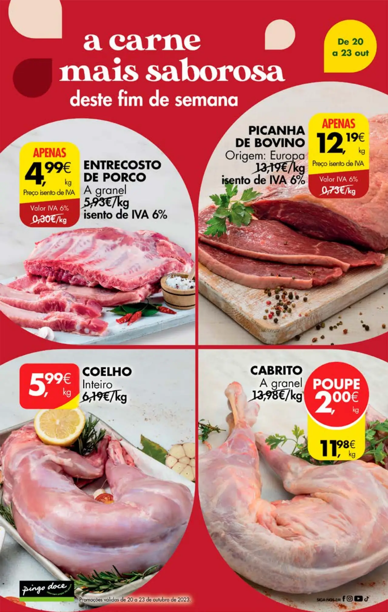 Antevis&atilde;o Folheto Pingo Doce fim-de-semana (20 a 23 outubro)