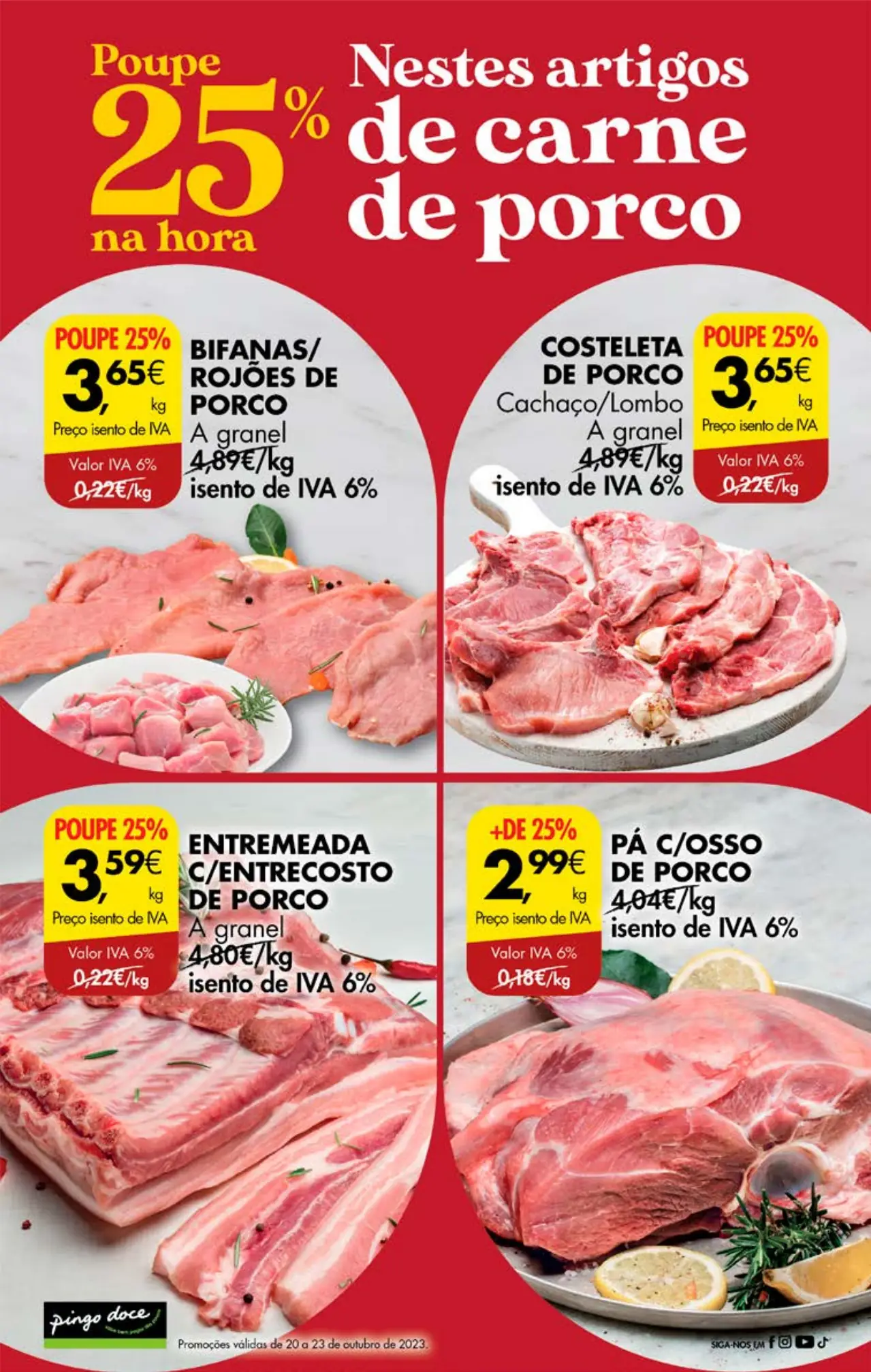 Antevis&atilde;o Folheto Pingo Doce fim-de-semana (20 a 23 outubro)