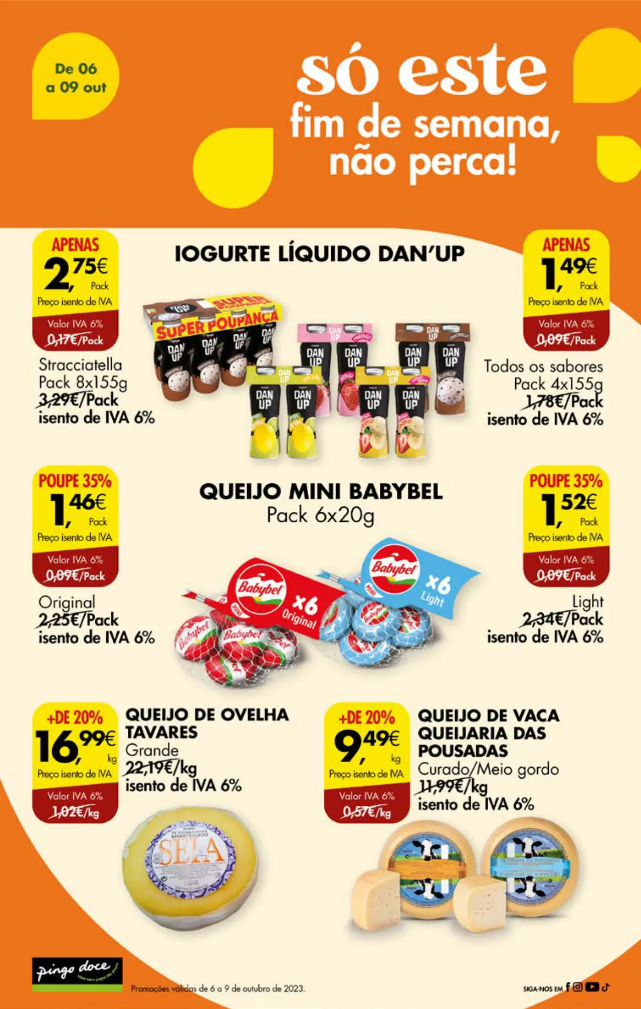 Antevis&atilde;o Folheto Pingo Doce fim-de-semana (6 a 9 outubro)