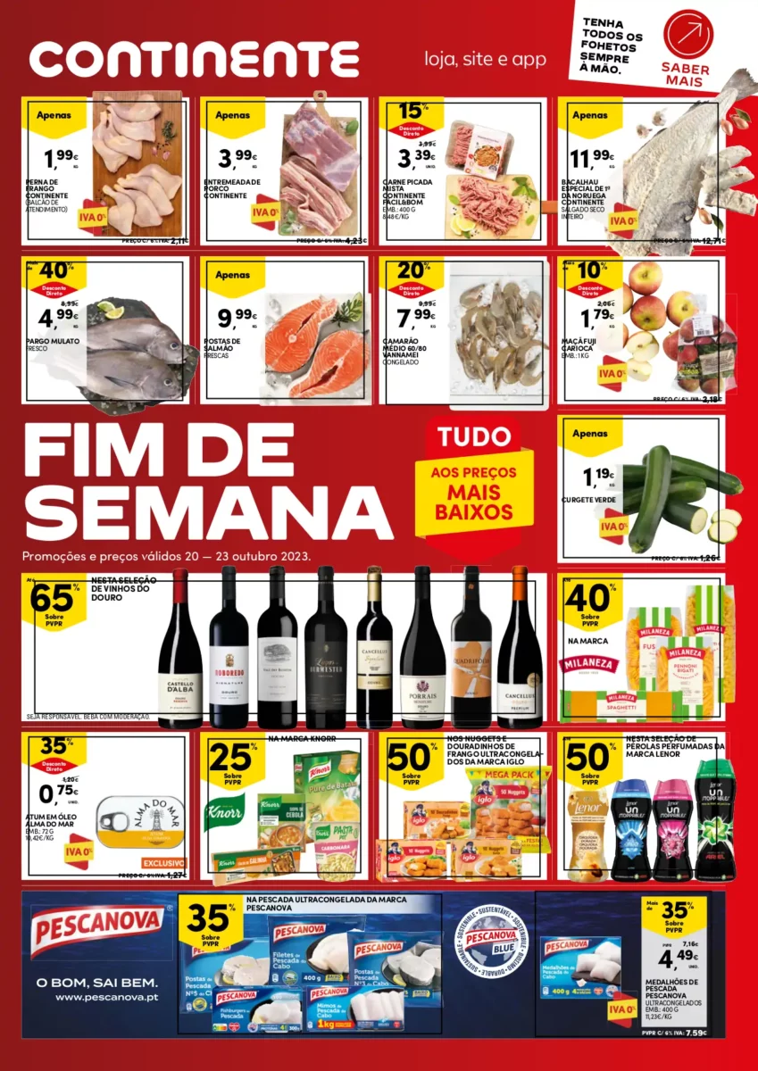 Folheto Continente fim-de-semana (20 a 23 outubro)