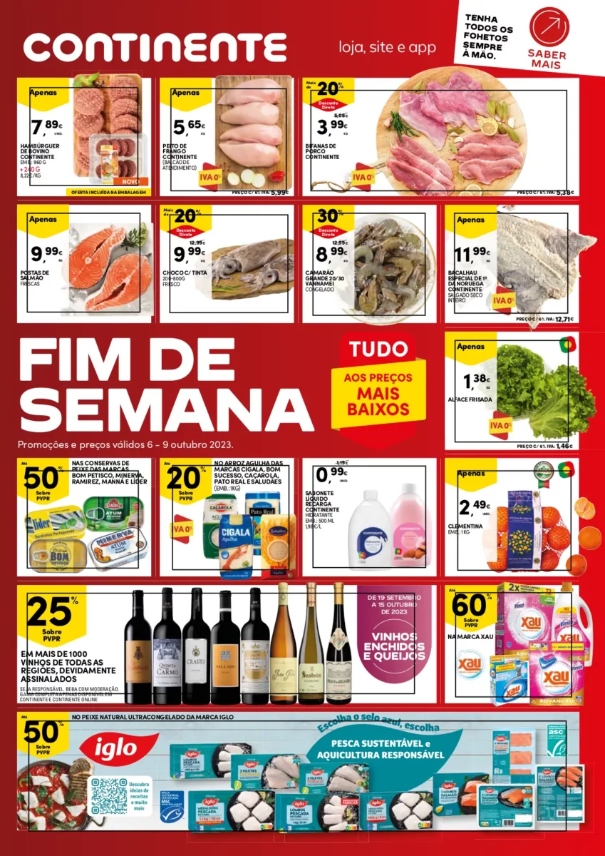 Folheto Continente fim-de-semana (9 a 15 outubro)